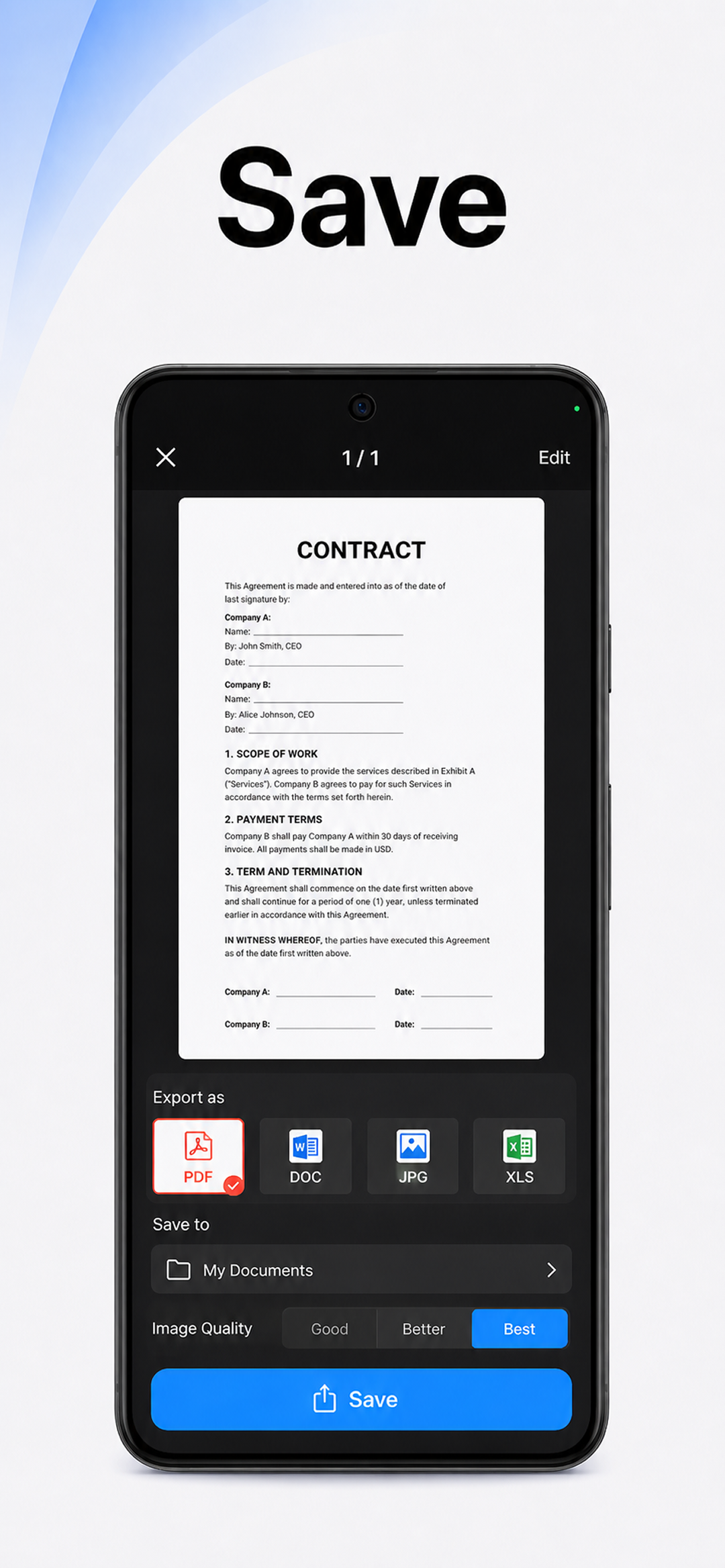 اسکرین شات 2 برنامه PDF Scanner app - TapScanner
