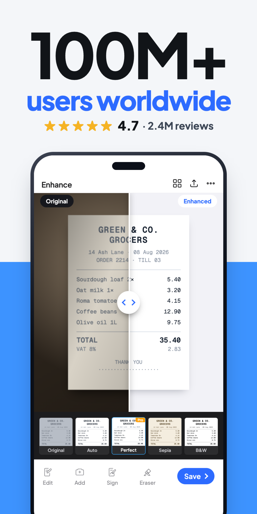 اسکرین شات 2 برنامه PDF Scanner app - TapScanner