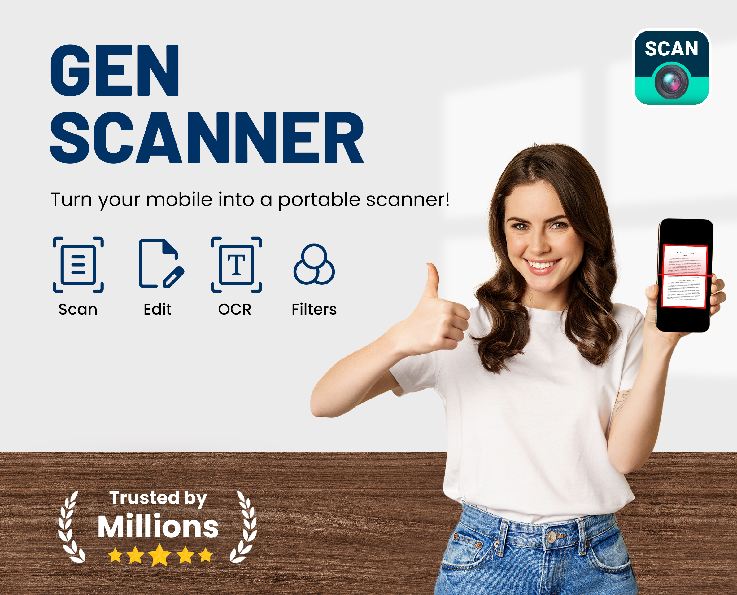 اسکرین شات 1 برنامه PDF Scanner App - Gen Scanner