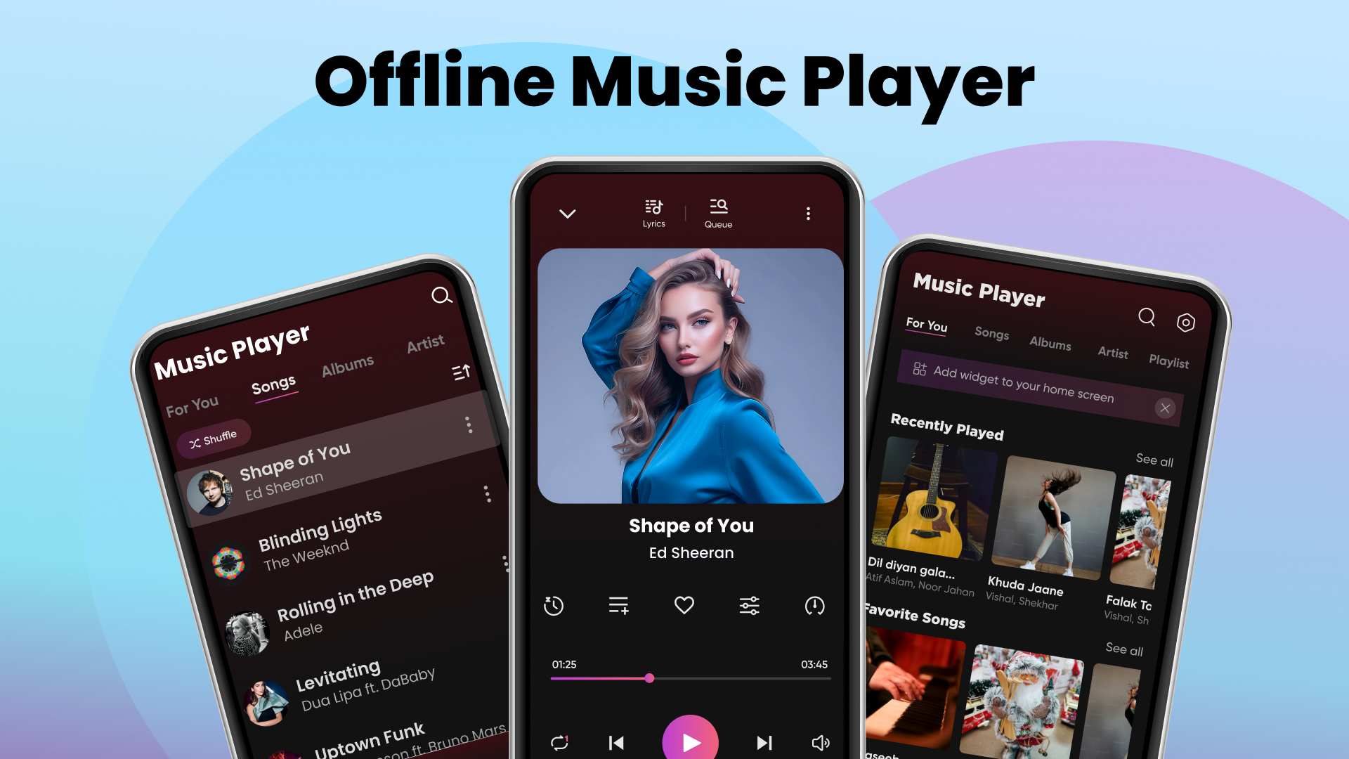 اسکرین شات 1 برنامه Music Player 2026: Offline MP3
