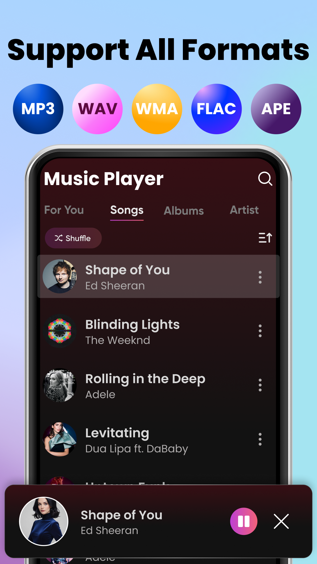 اسکرین شات 2 برنامه Music Player 2026: Offline MP3