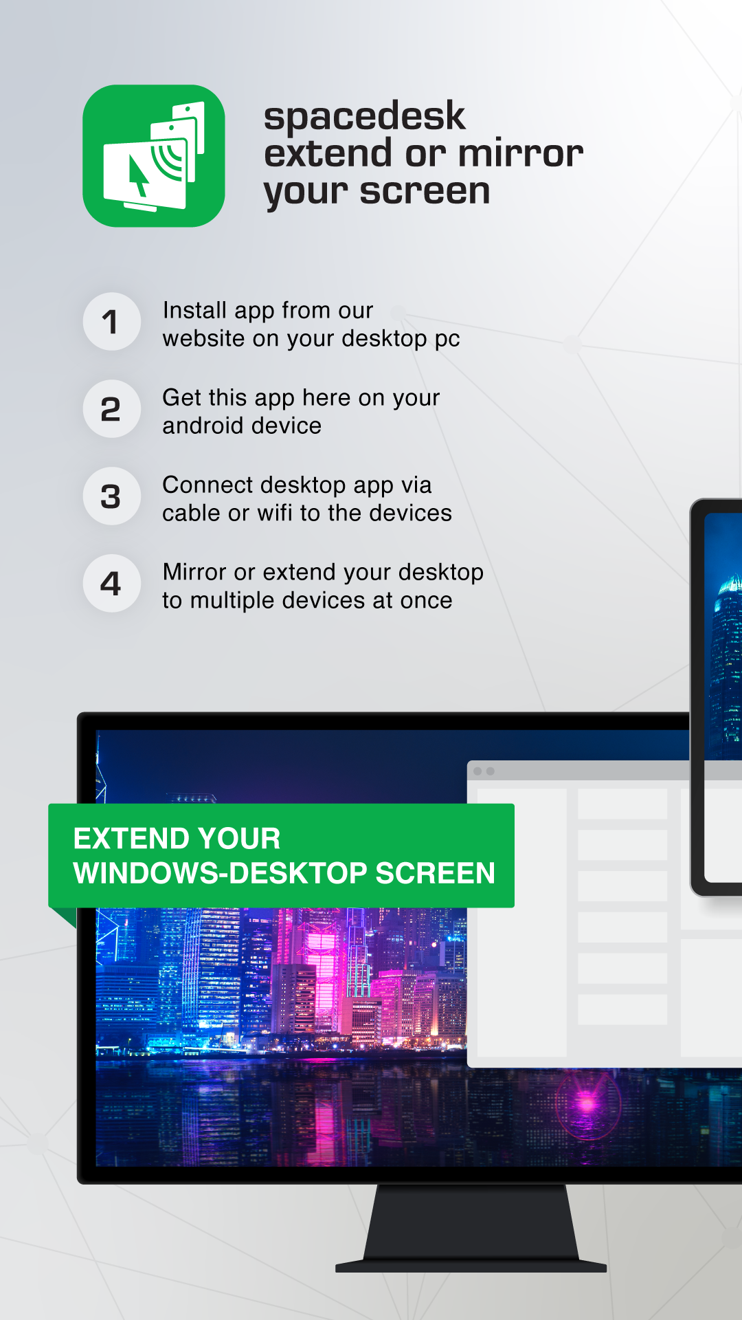 اسکرین شات 1 برنامه spacedesk - USB Display for PC