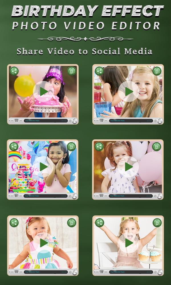 اسکرین شات 6 برنامه Birthday Photo Effect Video