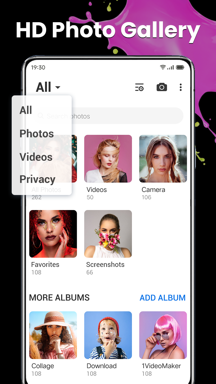 اسکرین شات 1 برنامه Gallery - Photo Vault, Album