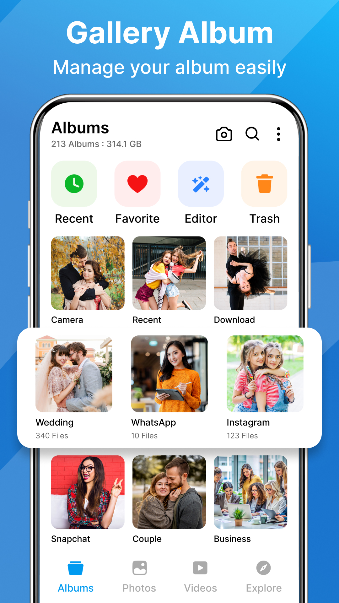 اسکرین شات 1 برنامه Gallery: Photo & Video Manager