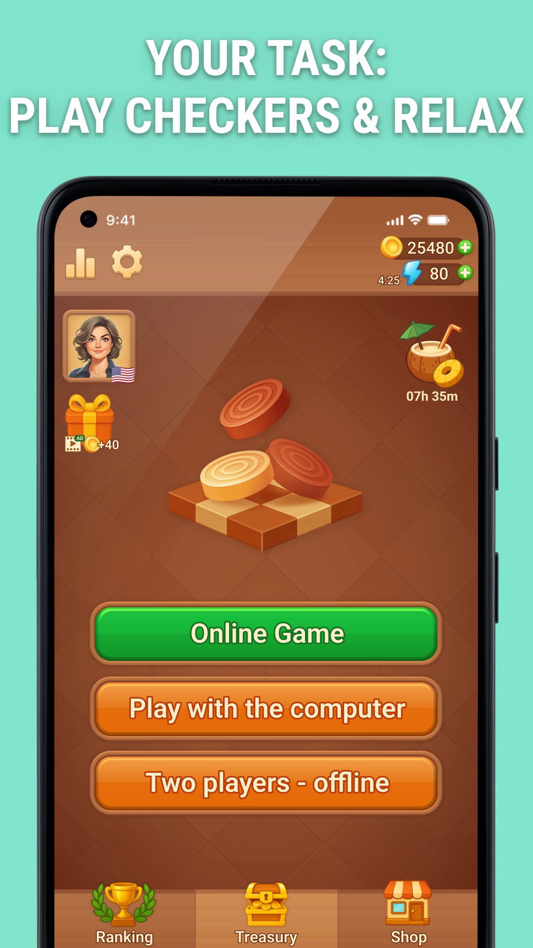 اسکرین شات 5 بازی Checkers Online