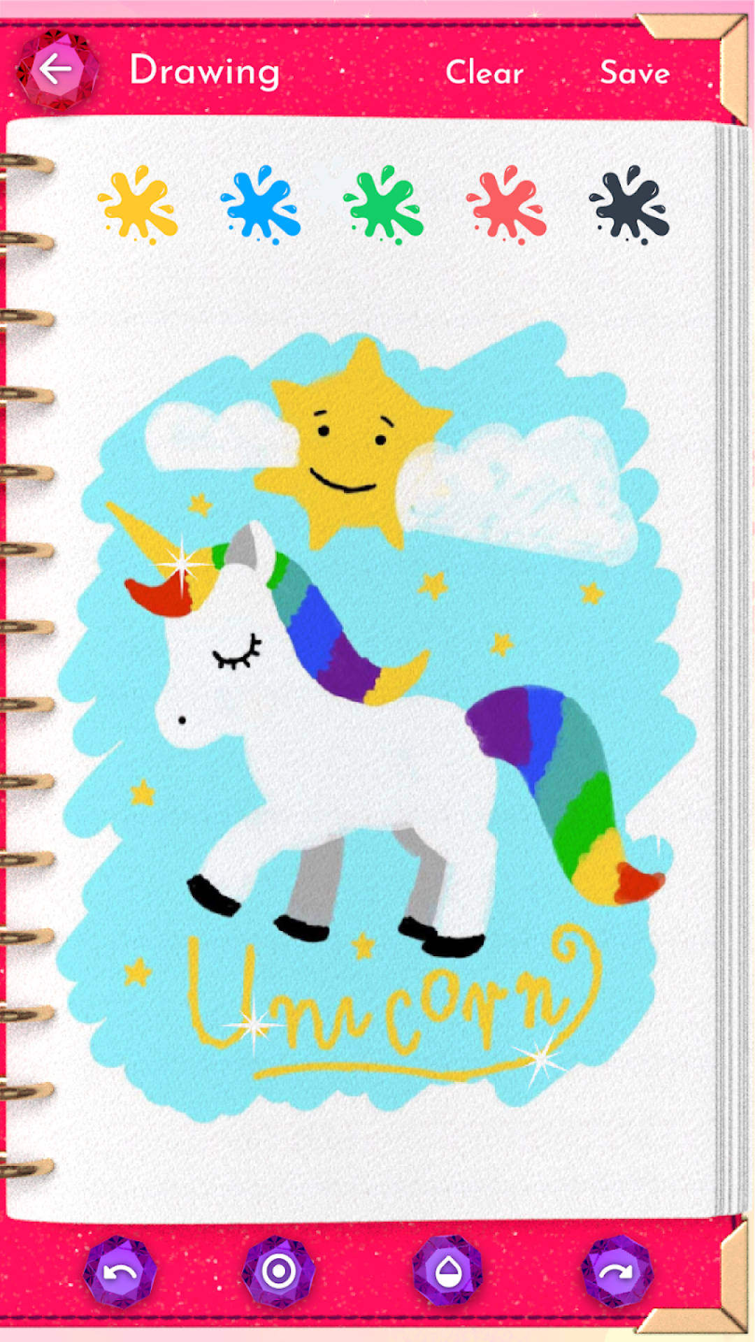 اسکرین شات 4 برنامه Unicorn Diary (lock - PIN)
