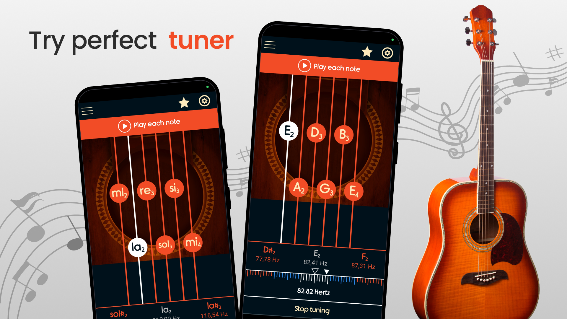 اسکرین شات 2 برنامه Master Guitar Tuner