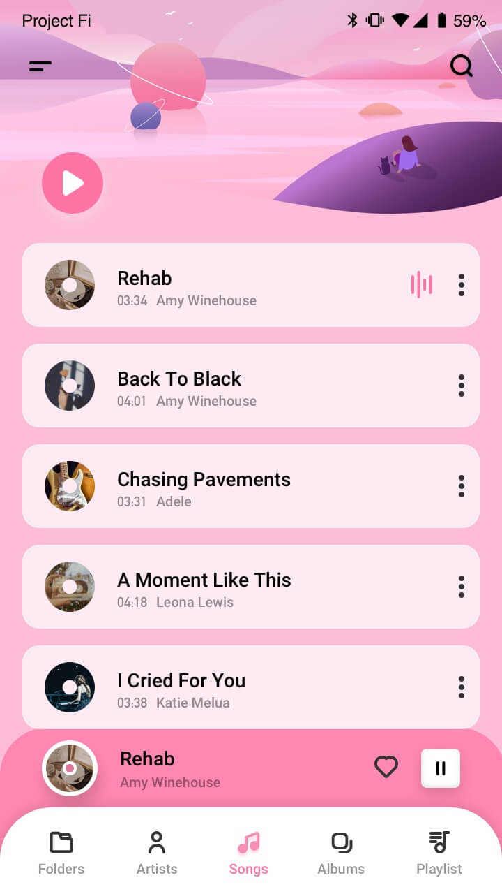 اسکرین شات 2 برنامه Play Music - MP3 Music Player