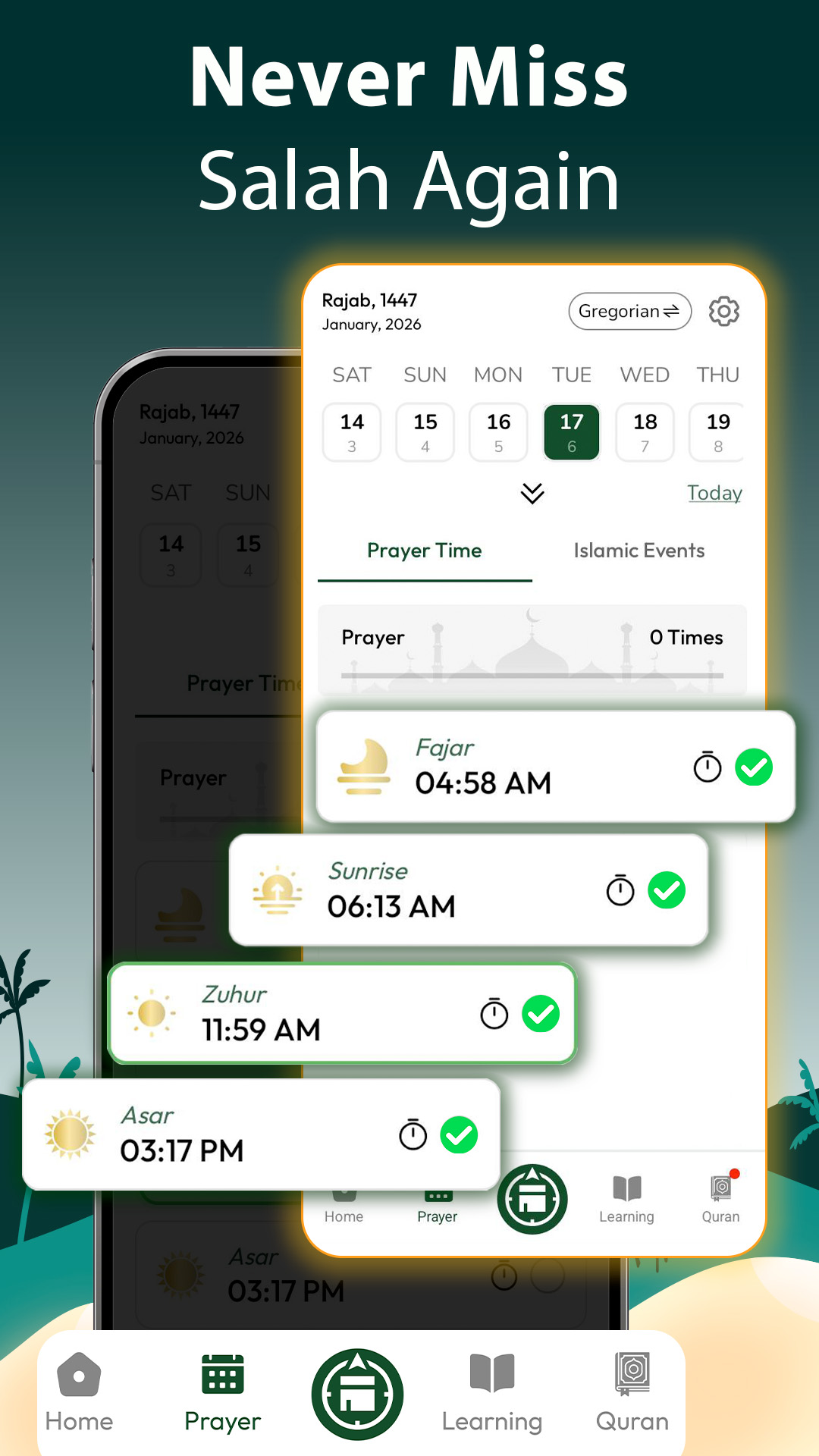 اسکرین شات 3 برنامه Muslim Prayer - Qibla Compass