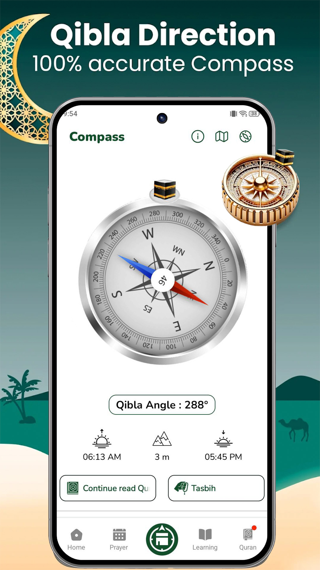 اسکرین شات 2 برنامه Muslim Prayer - Qibla Compass