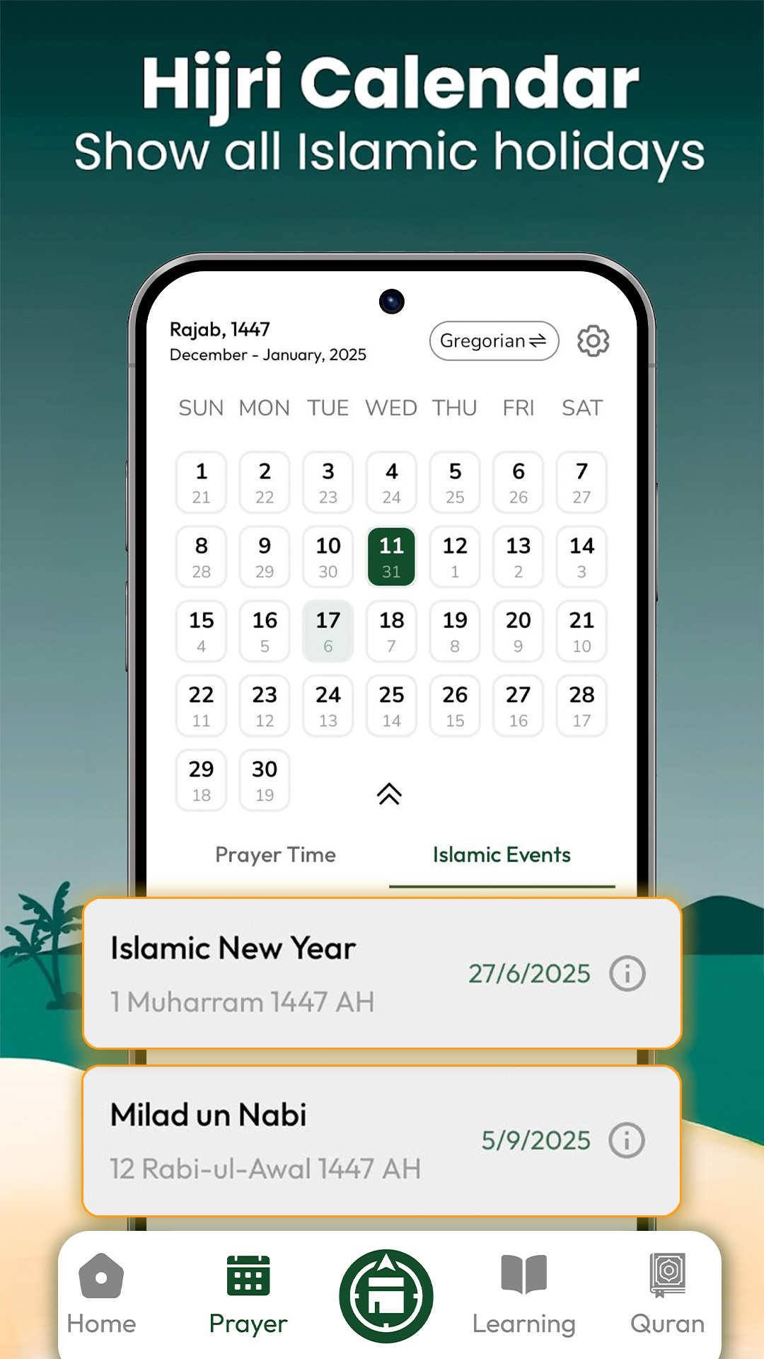اسکرین شات 6 برنامه Muslim Prayer - Qibla Compass