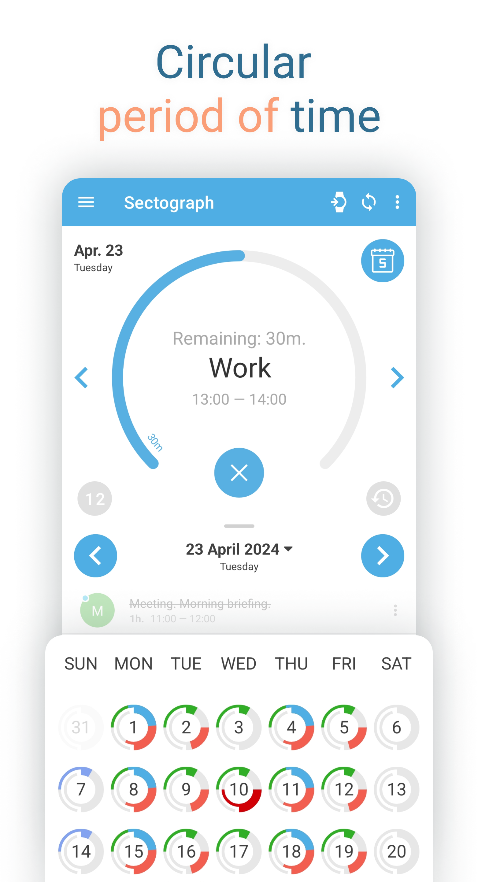 اسکرین شات 4 برنامه Sectograph. Day & Time planner