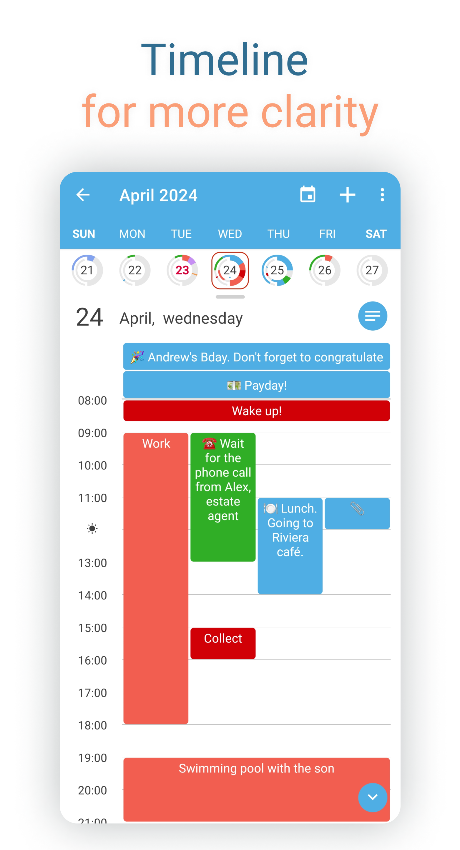 اسکرین شات 7 برنامه Sectograph. Day & Time planner
