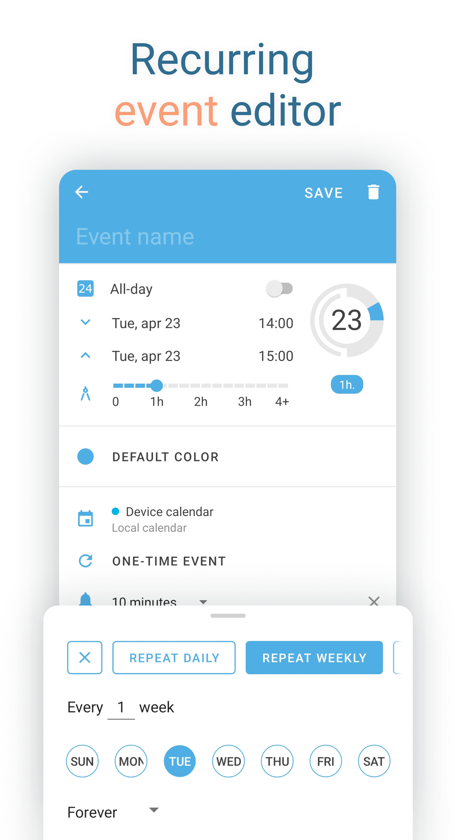 اسکرین شات 5 برنامه Sectograph. Day & Time planner
