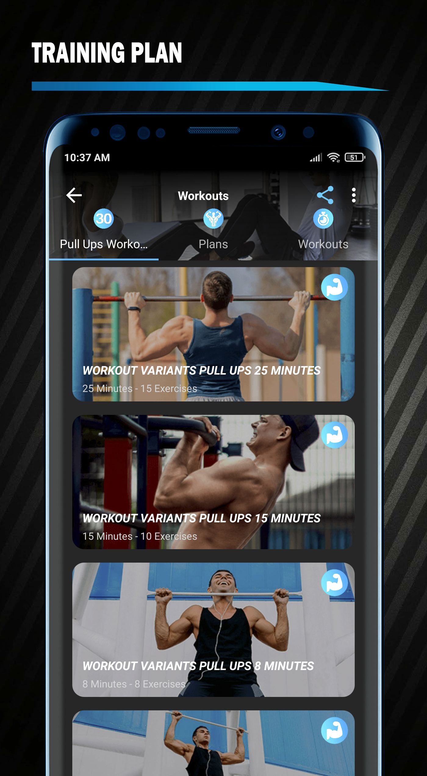 اسکرین شات 5 برنامه Pull Ups Workout - Be Stronger