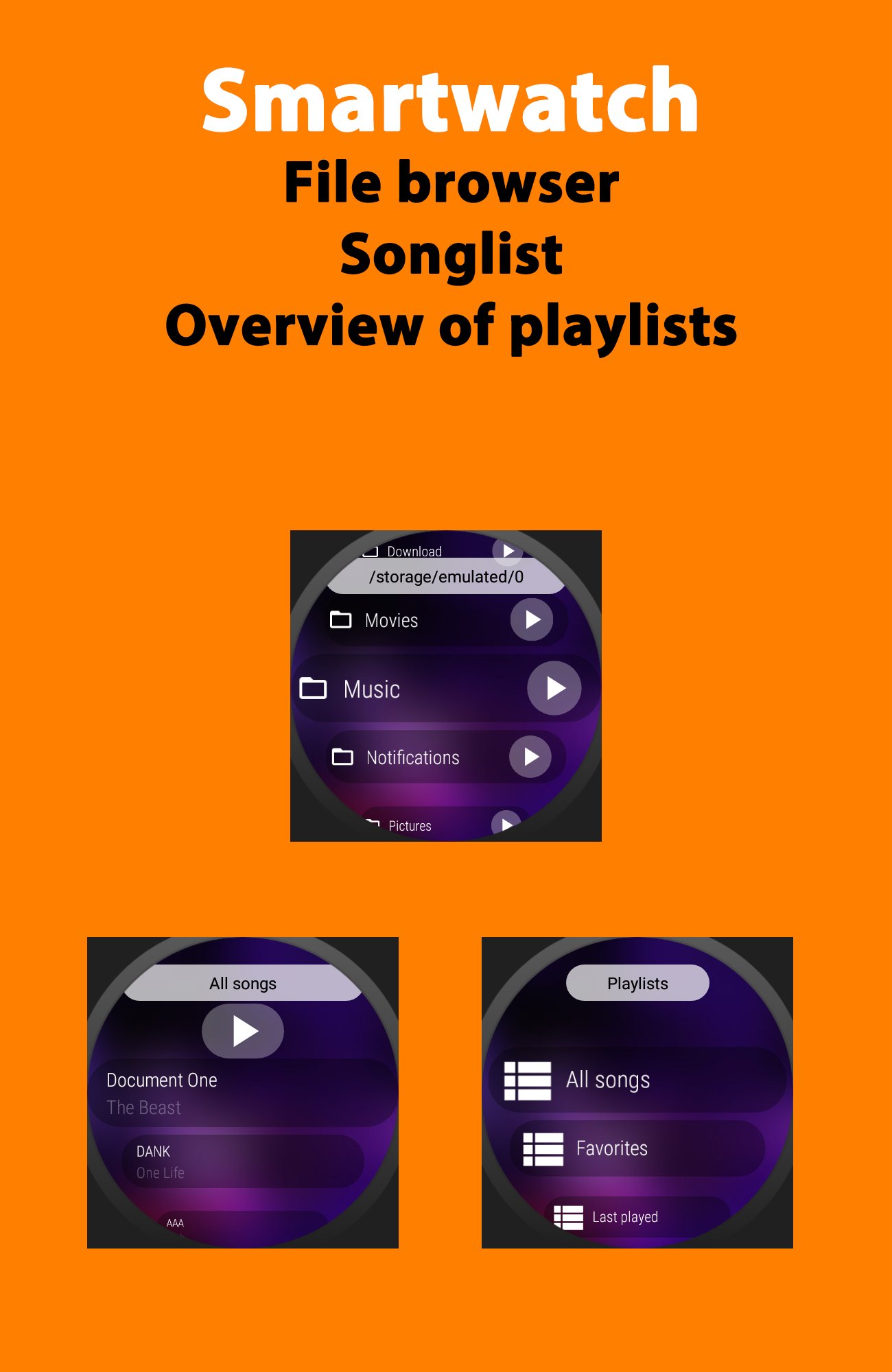 اسکرین شات 5 برنامه WearMedia Musik Player Wear