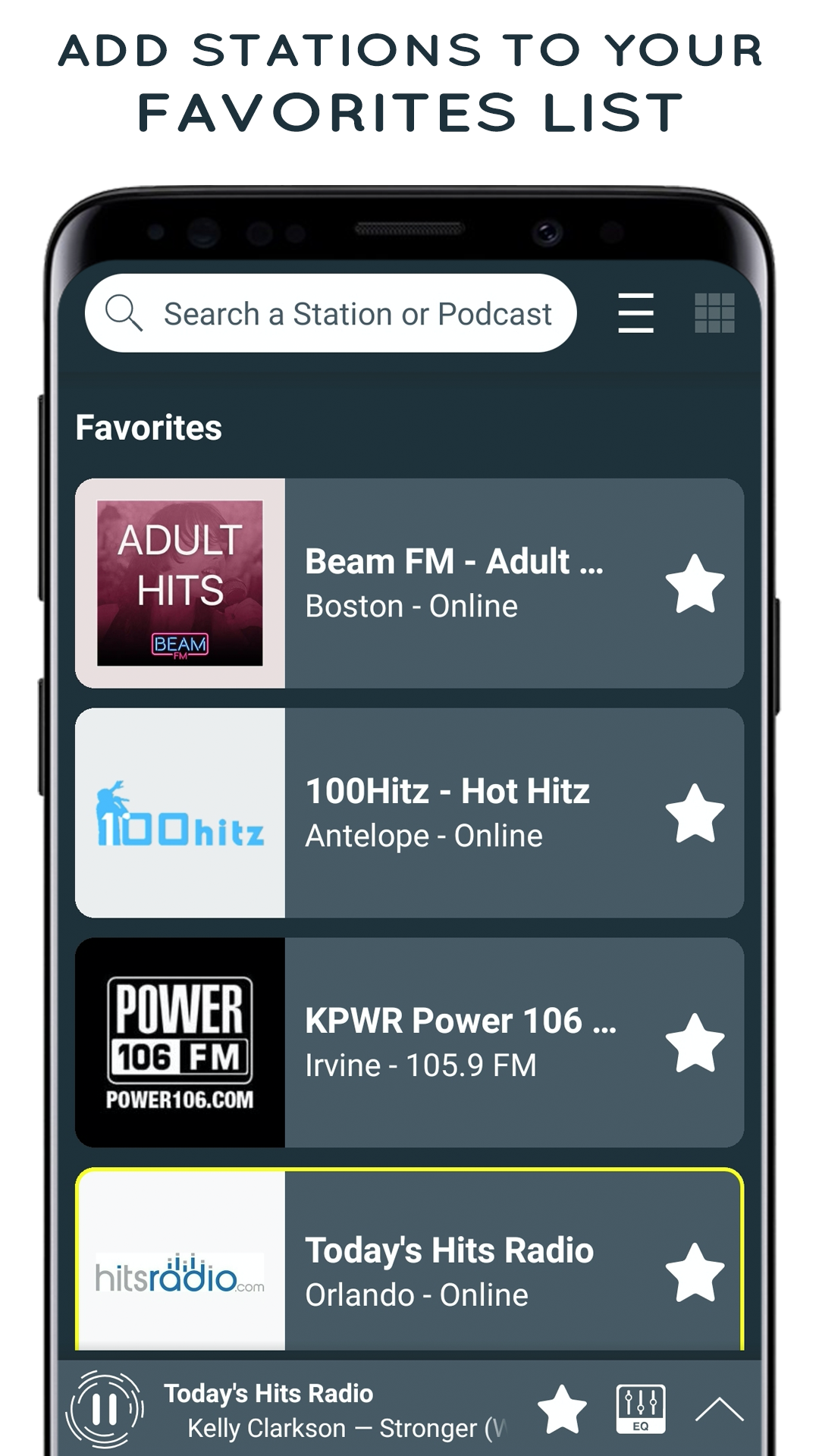 اسکرین شات 3 برنامه Radio USA - Live Radio FM / AM