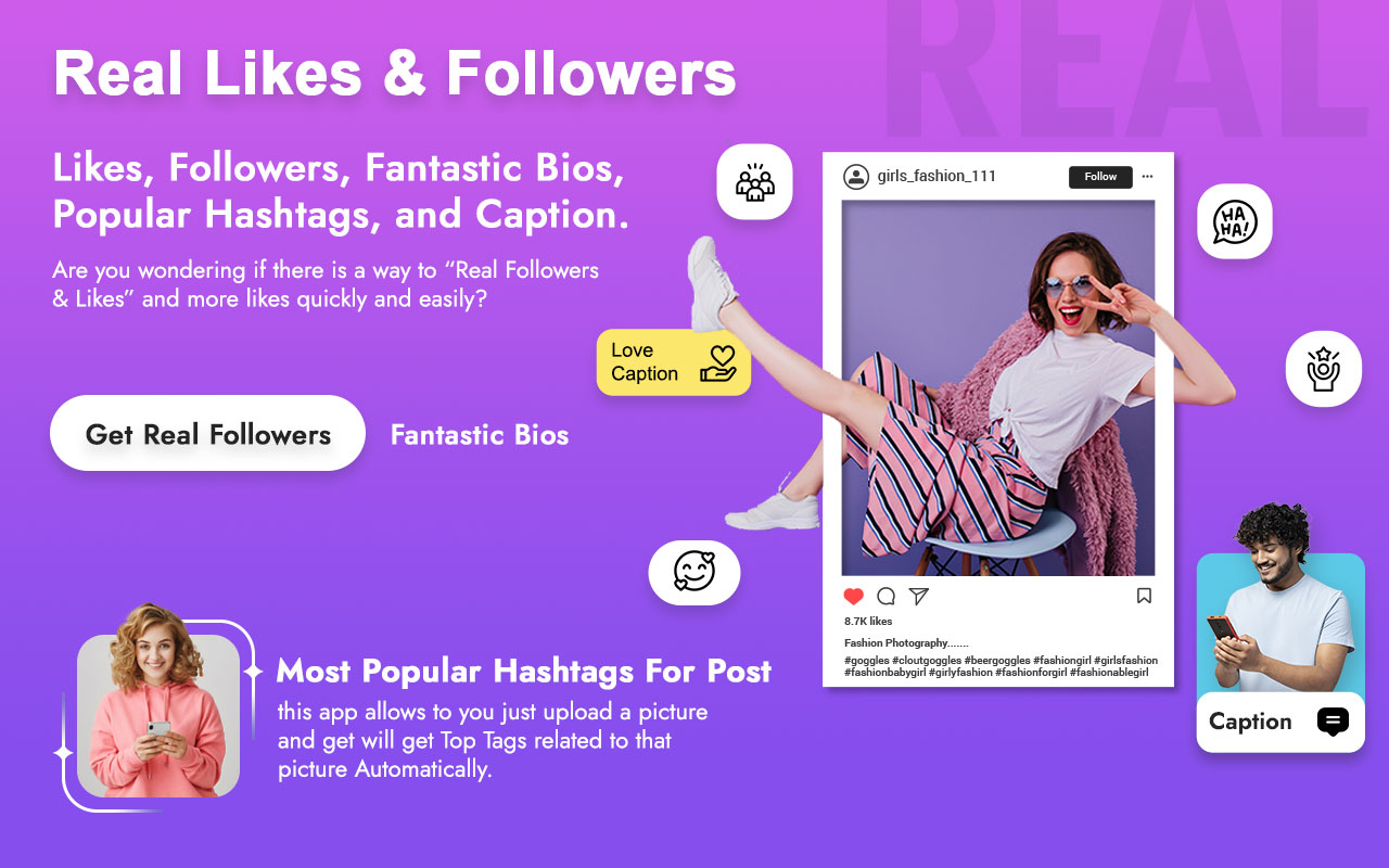 اسکرین شات 1 برنامه Get Real Followers & Likes