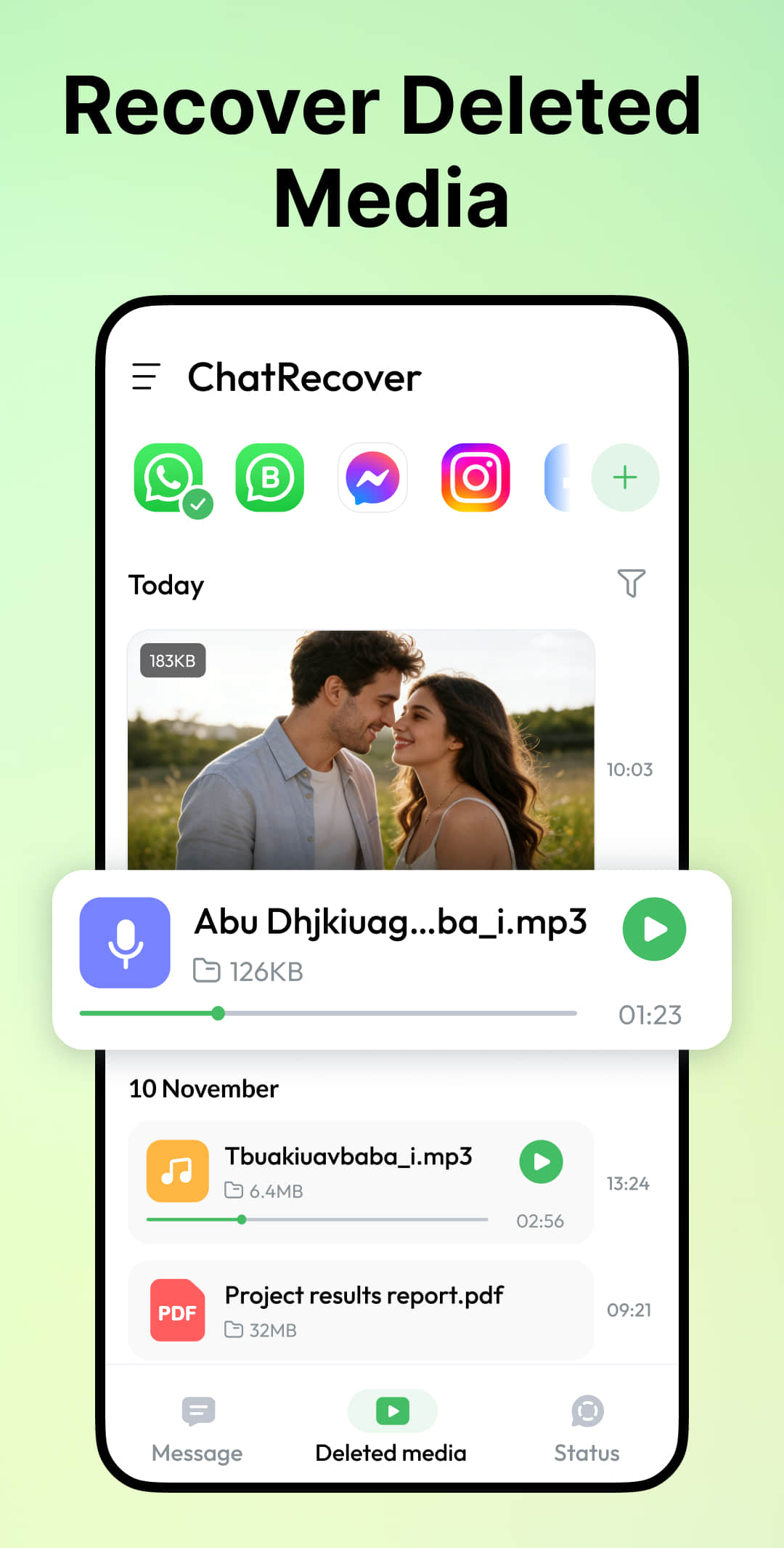 اسکرین شات 4 برنامه Recover Deleted Messages