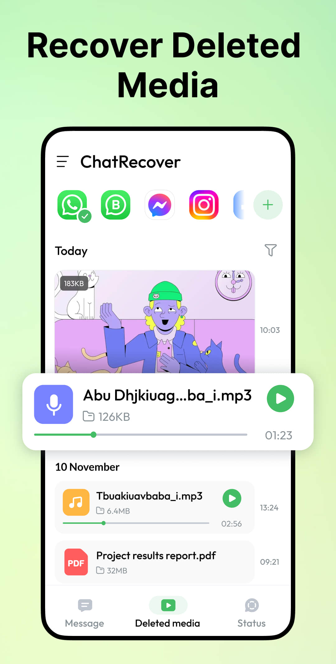 اسکرین شات 4 برنامه Recover Deleted Messages