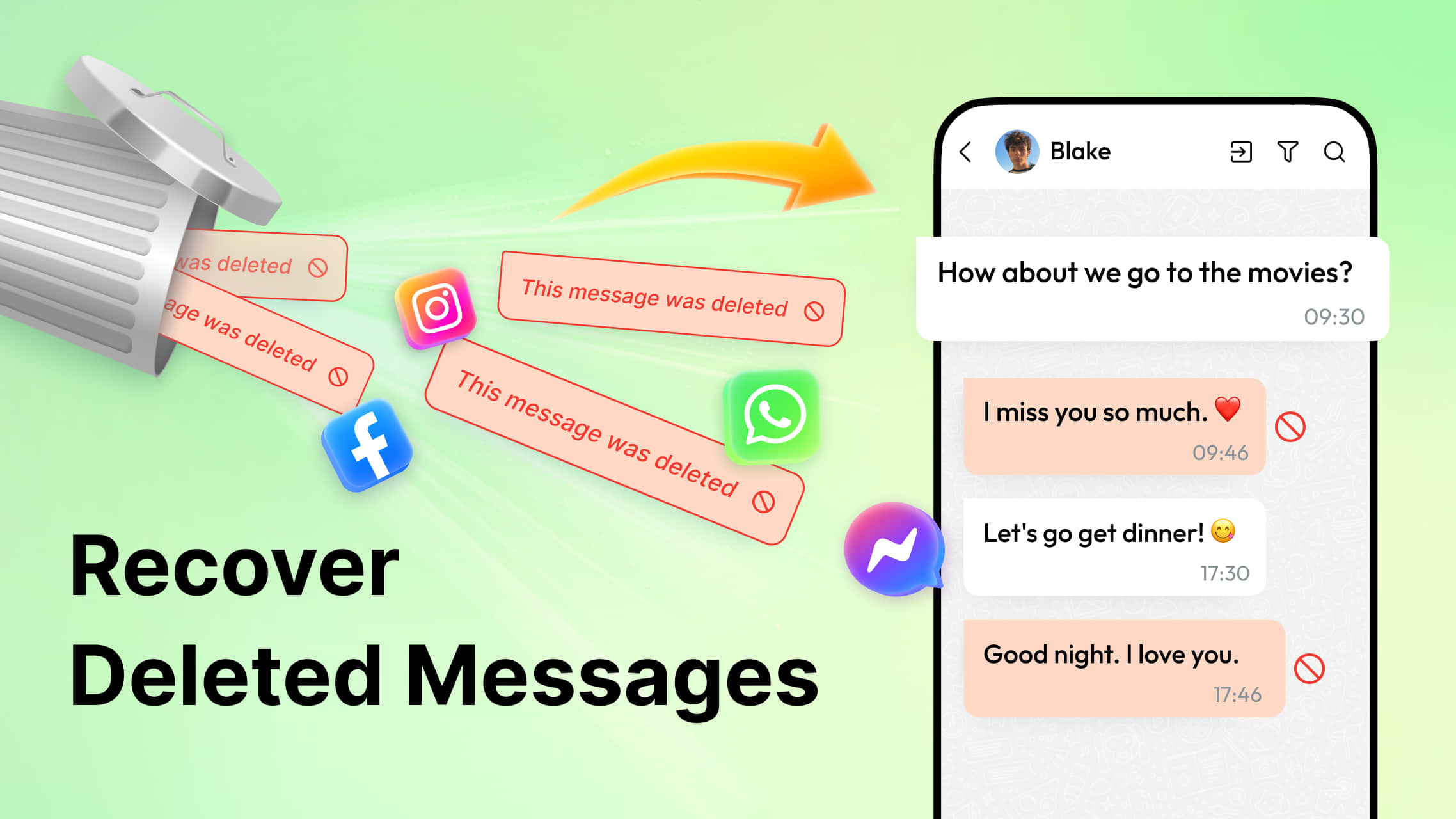 اسکرین شات 1 برنامه Recover Deleted Messages