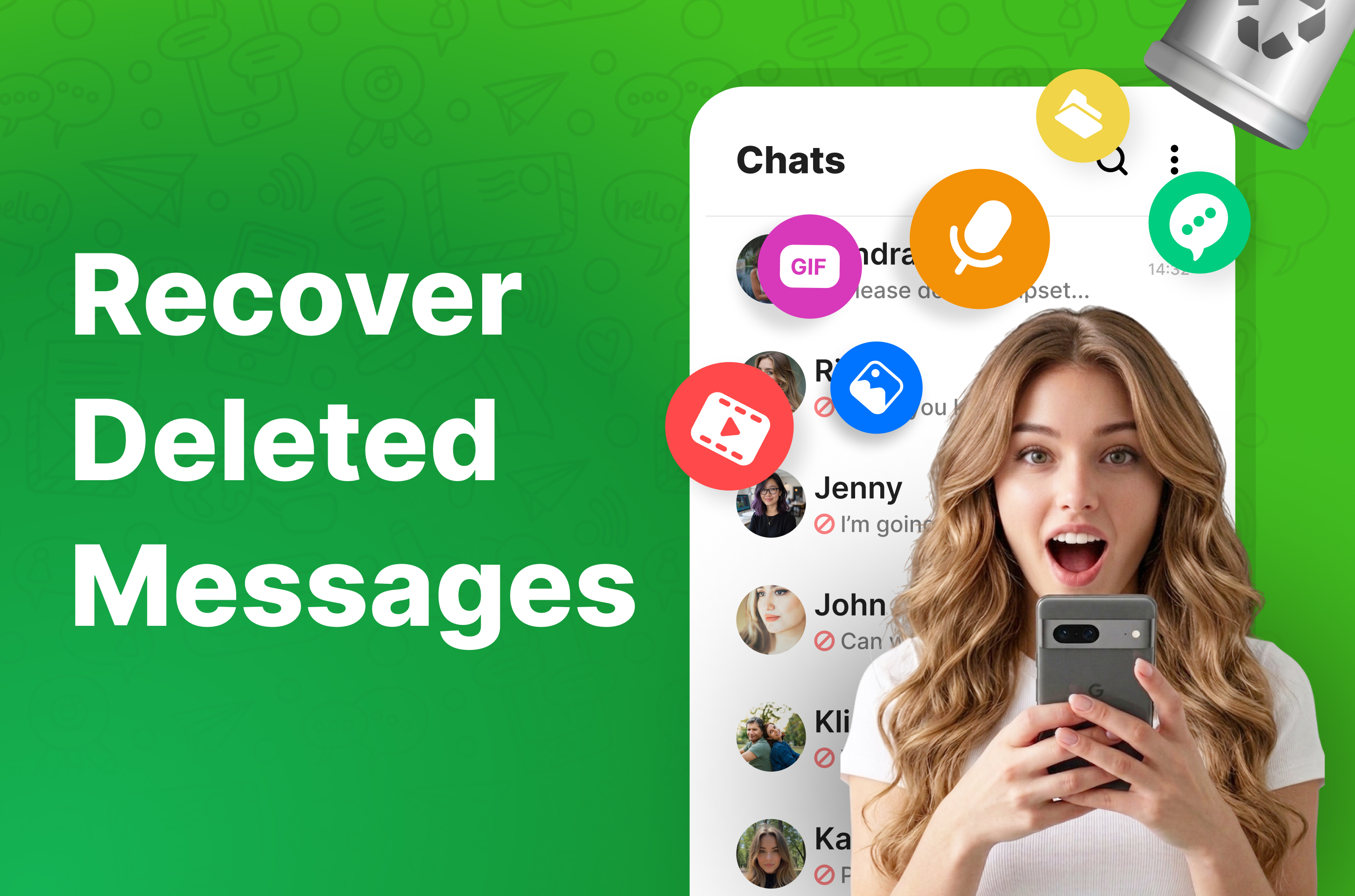 اسکرین شات 1 برنامه Recover Deleted Messages