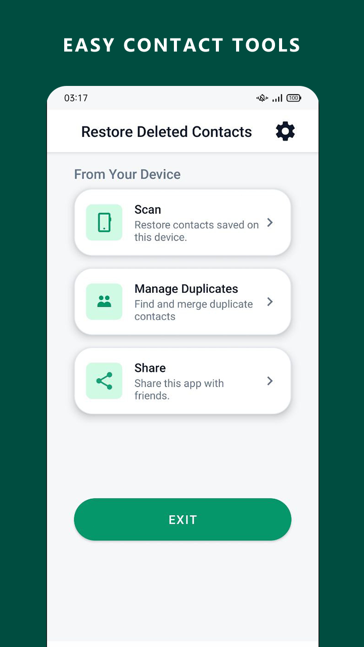 اسکرین شات 1 برنامه Restore Deleted Contacts
