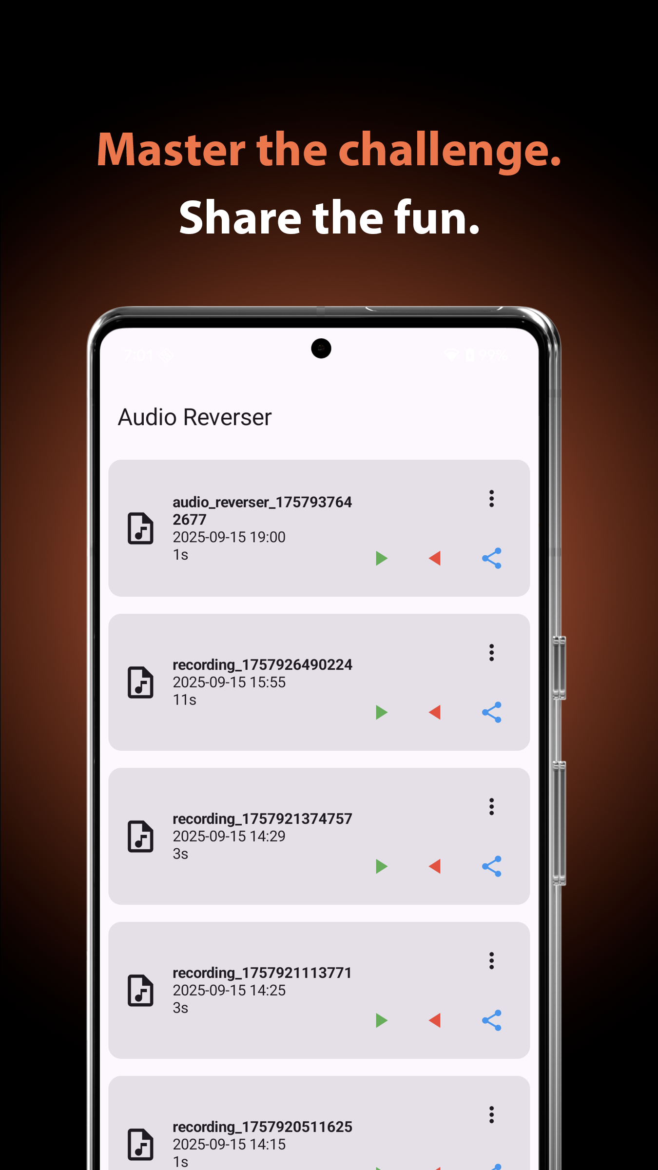 اسکرین شات 4 برنامه Reverse Audio: Reverse Singing
