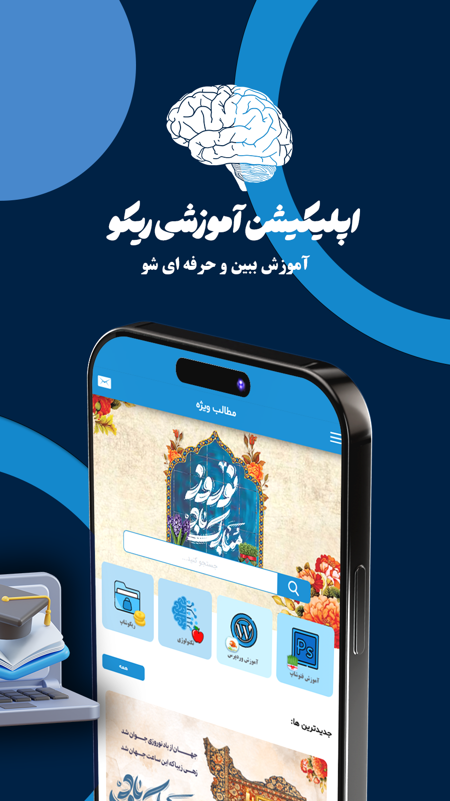 اسکرین شات 1 برنامه ‏‏‏ریکو (آموزش فتوشاپ، وردپرس ،پایتون)