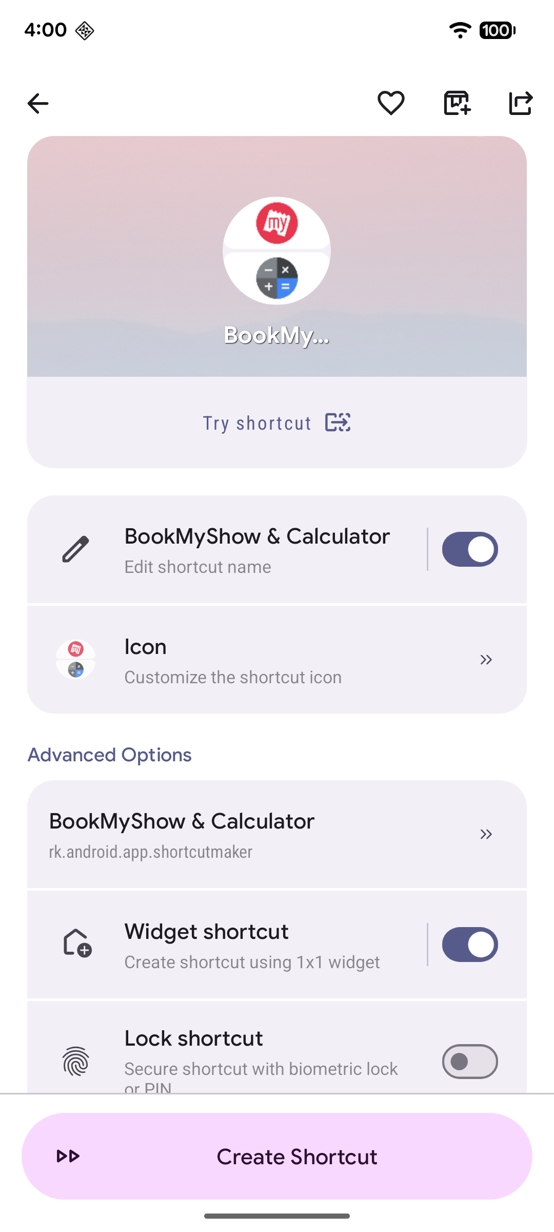 اسکرین شات 3 برنامه Shortcut Maker