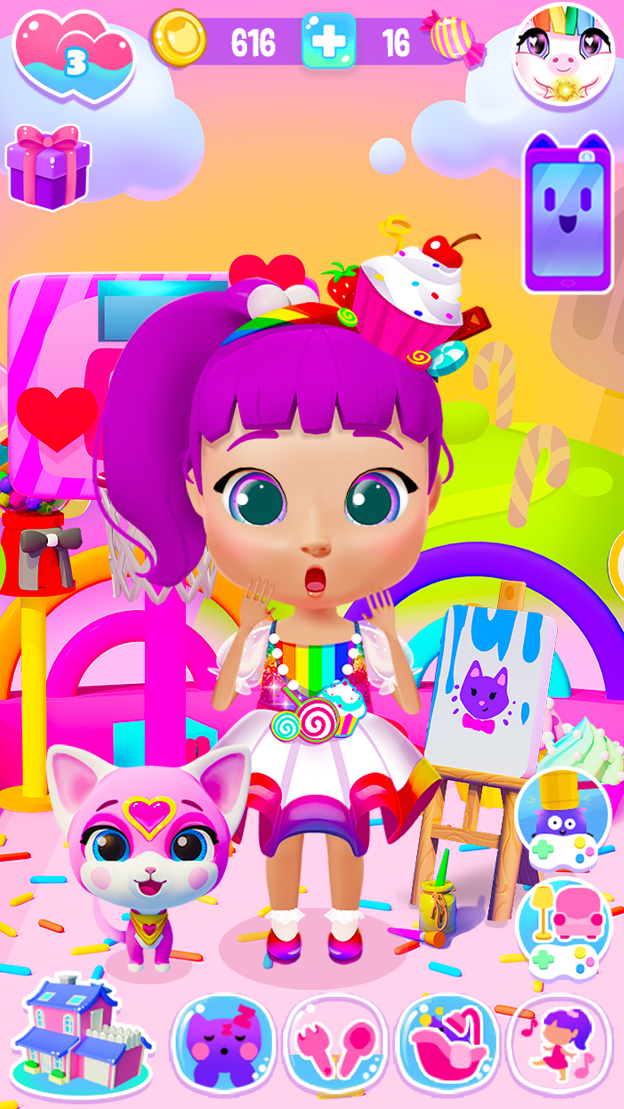اسکرین شات 6 برنامه Girl Games: Pet Care & Dressup