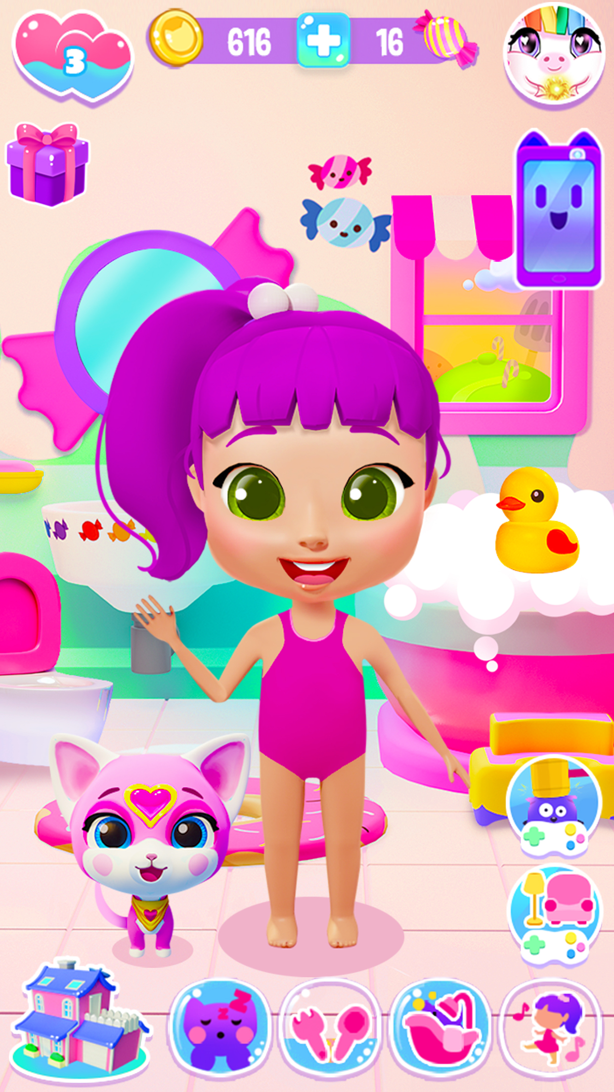 اسکرین شات 3 برنامه Girl Games: Pet Care & Dressup