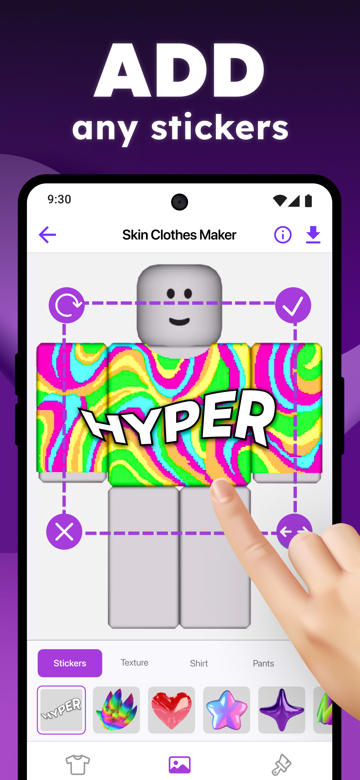 اسکرین شات 3 برنامه Skins & Avatars Clothes Maker