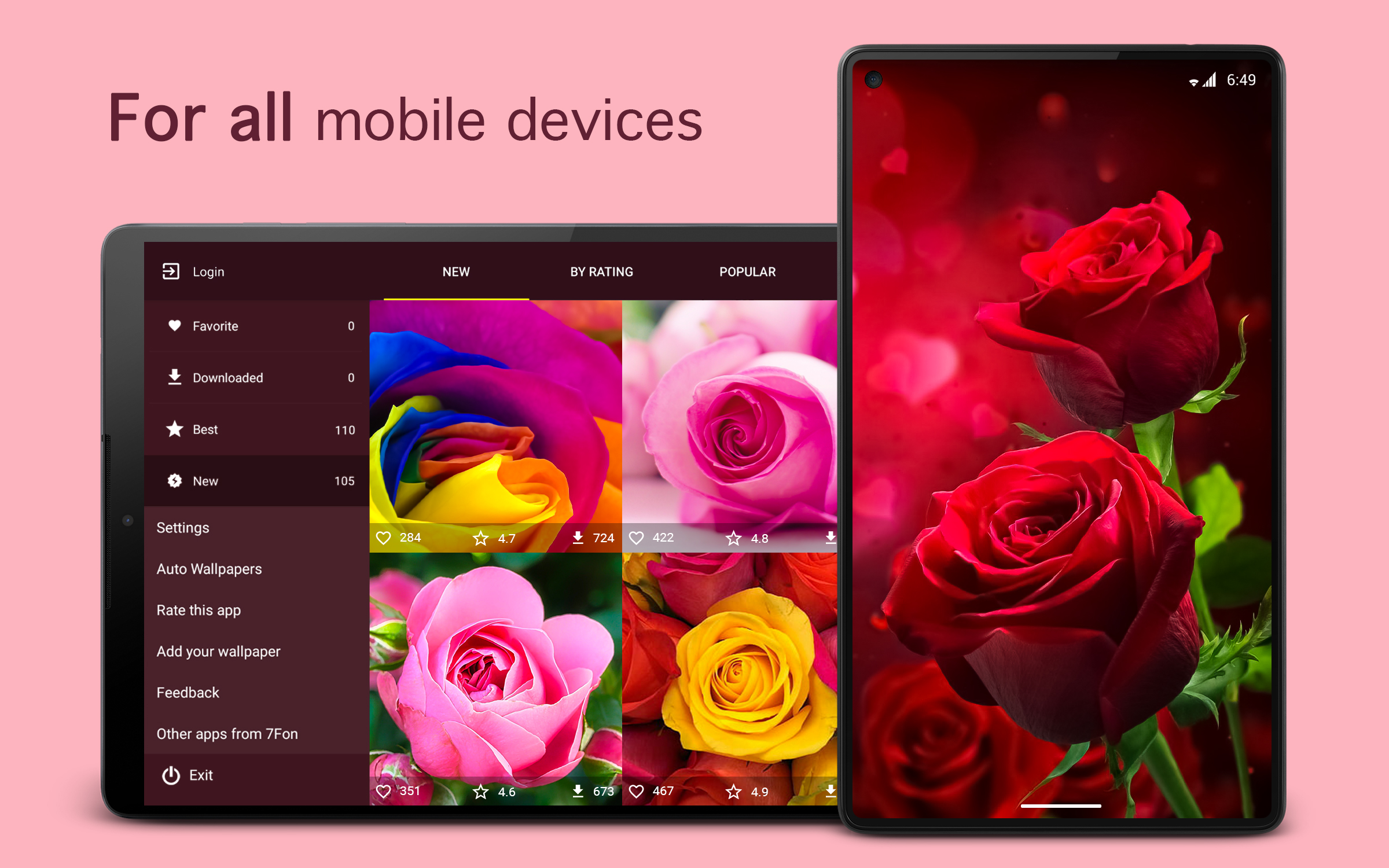 اسکرین شات 6 برنامه Rose Wallpapers 4K