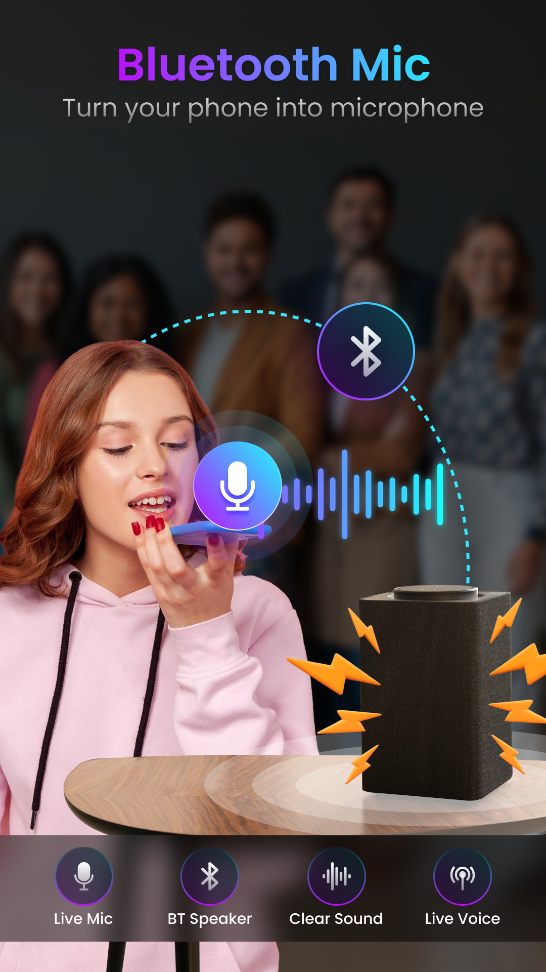 اسکرین شات 1 برنامه Announcement Bluetooth Mic