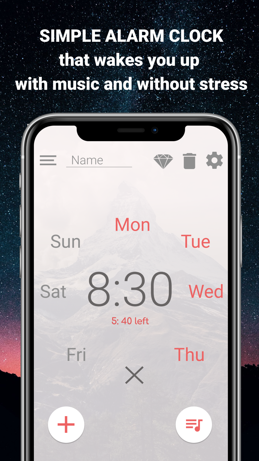 اسکرین شات 1 برنامه Gentle alarm clock with music