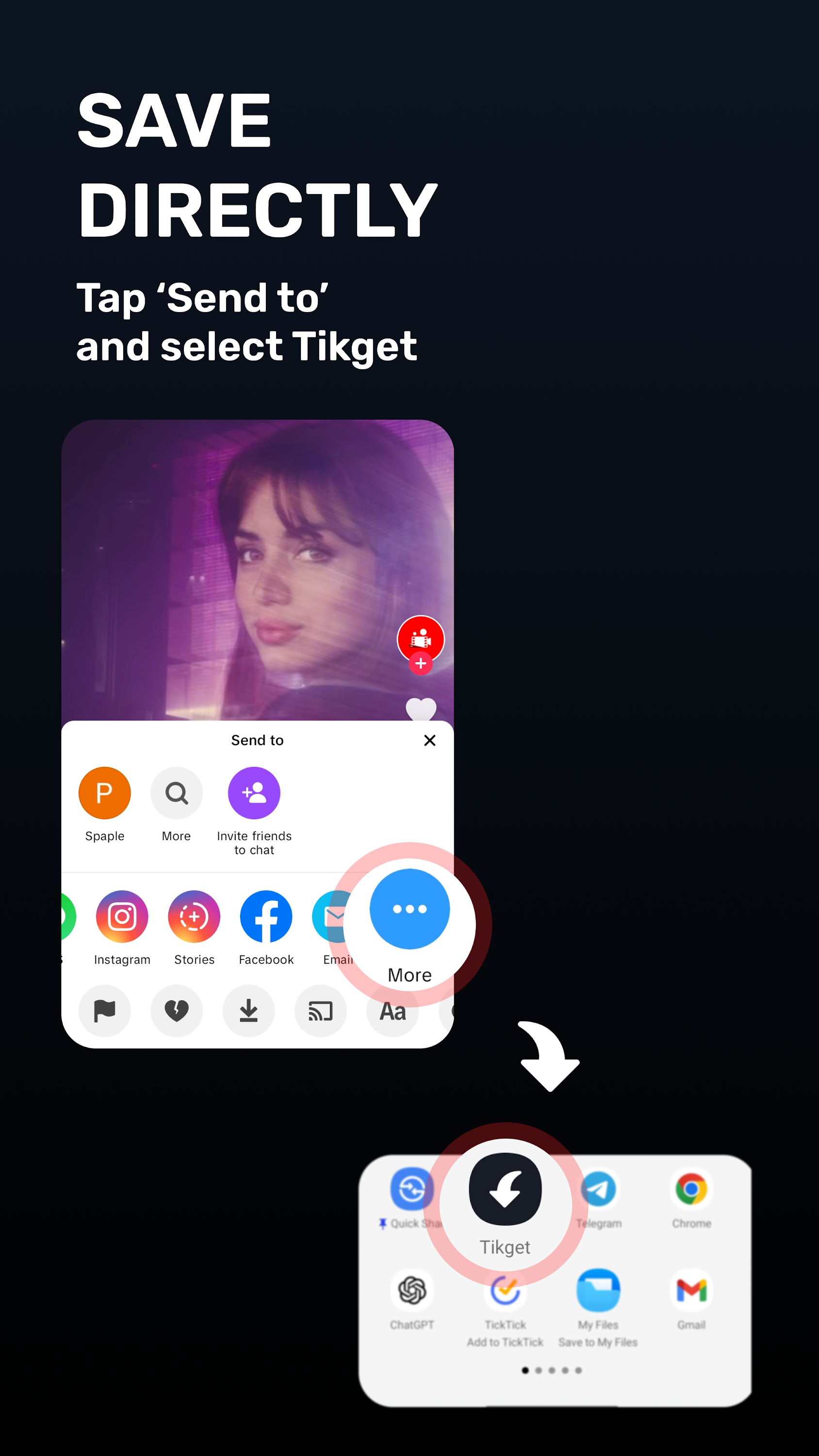 اسکرین شات 3 برنامه Tikget - Video Downloader