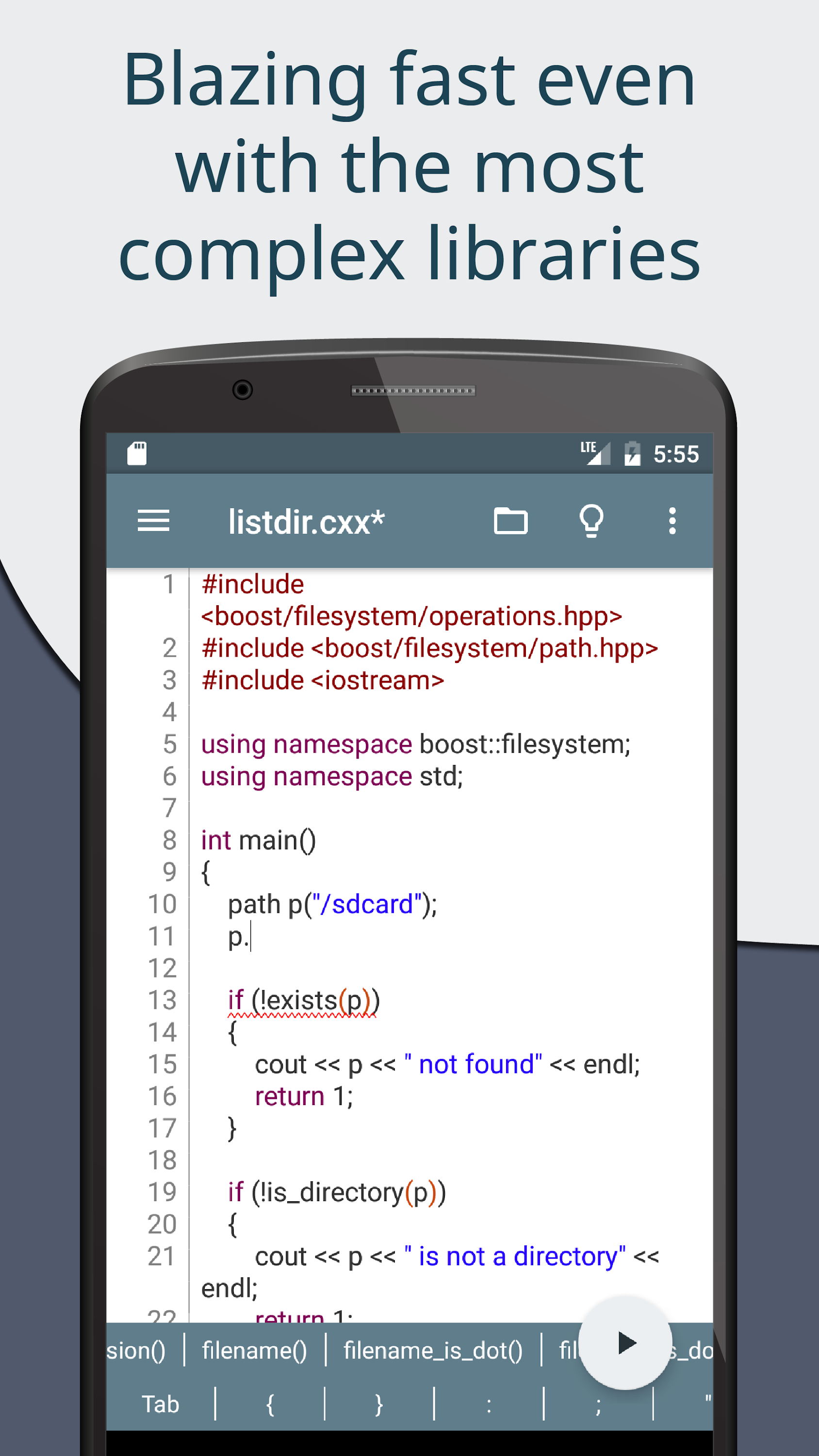 اسکرین شات 7 برنامه Cxxdroid - C/C++ compiler IDE