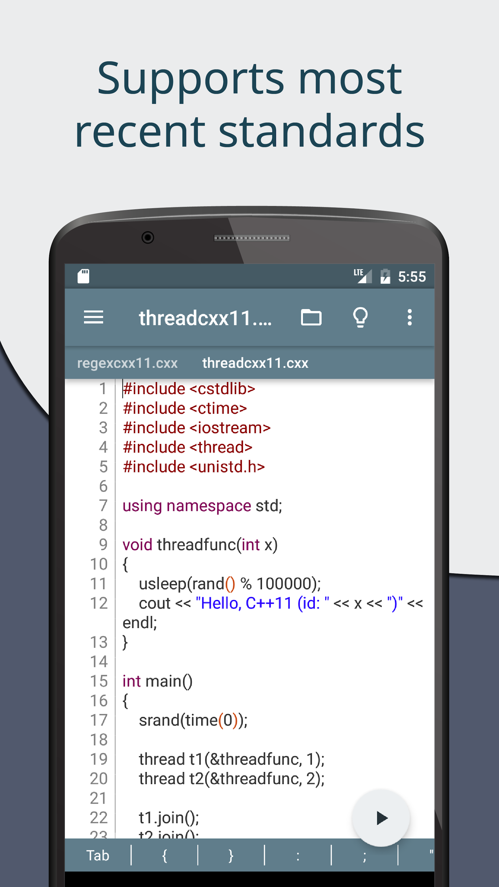 اسکرین شات 2 برنامه Cxxdroid - C/C++ compiler IDE