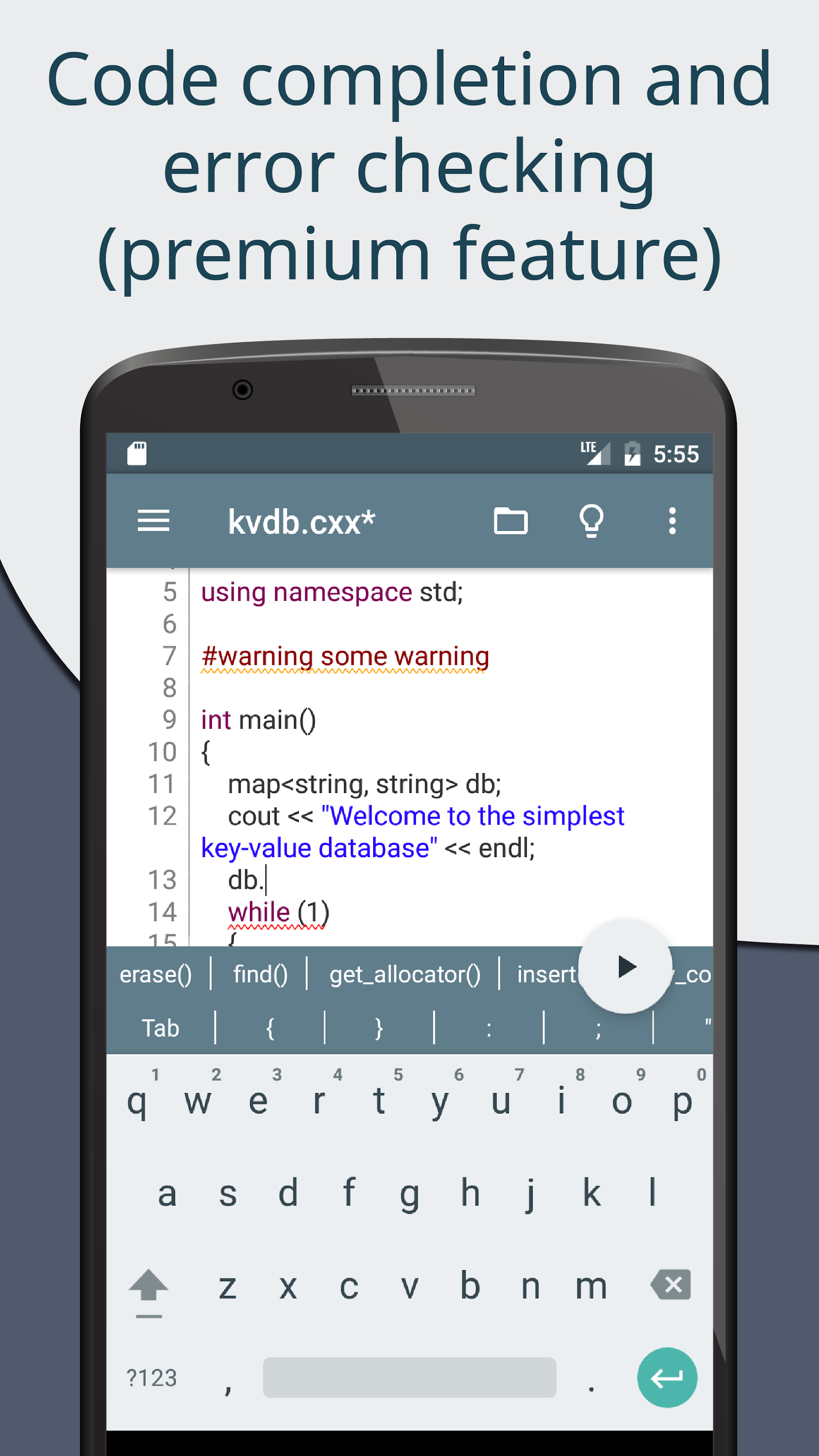 اسکرین شات 6 برنامه Cxxdroid - C/C++ compiler IDE