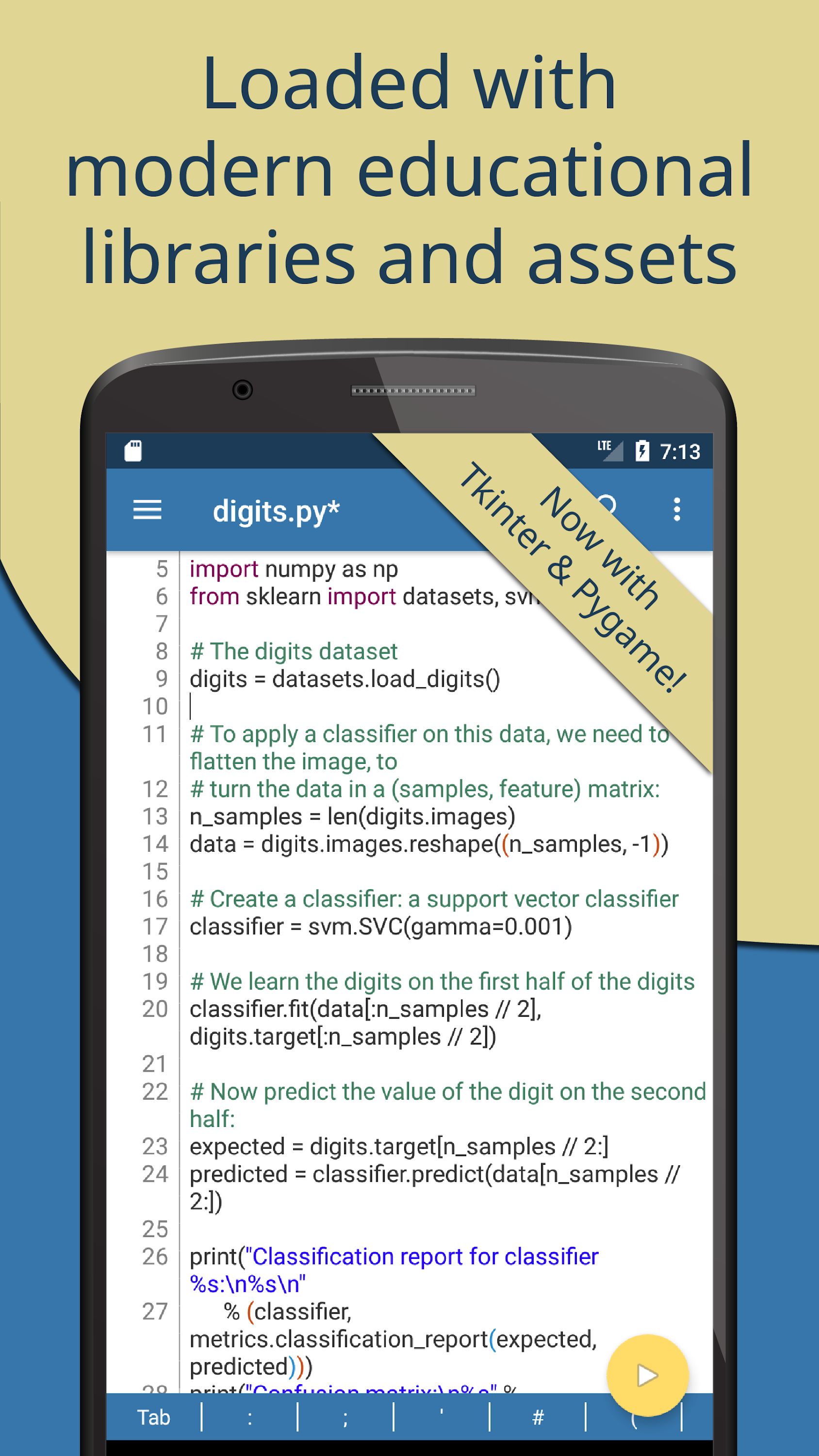 اسکرین شات 1 برنامه Pydroid 3 - IDE for Python 3