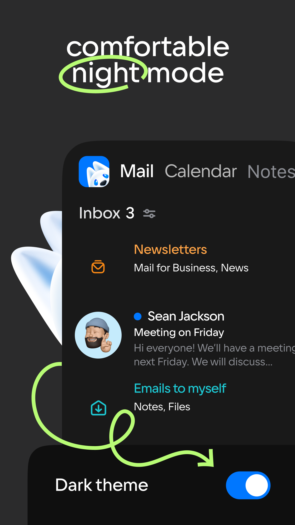اسکرین شات 8 برنامه Mail: Email, Cloud, Calendar