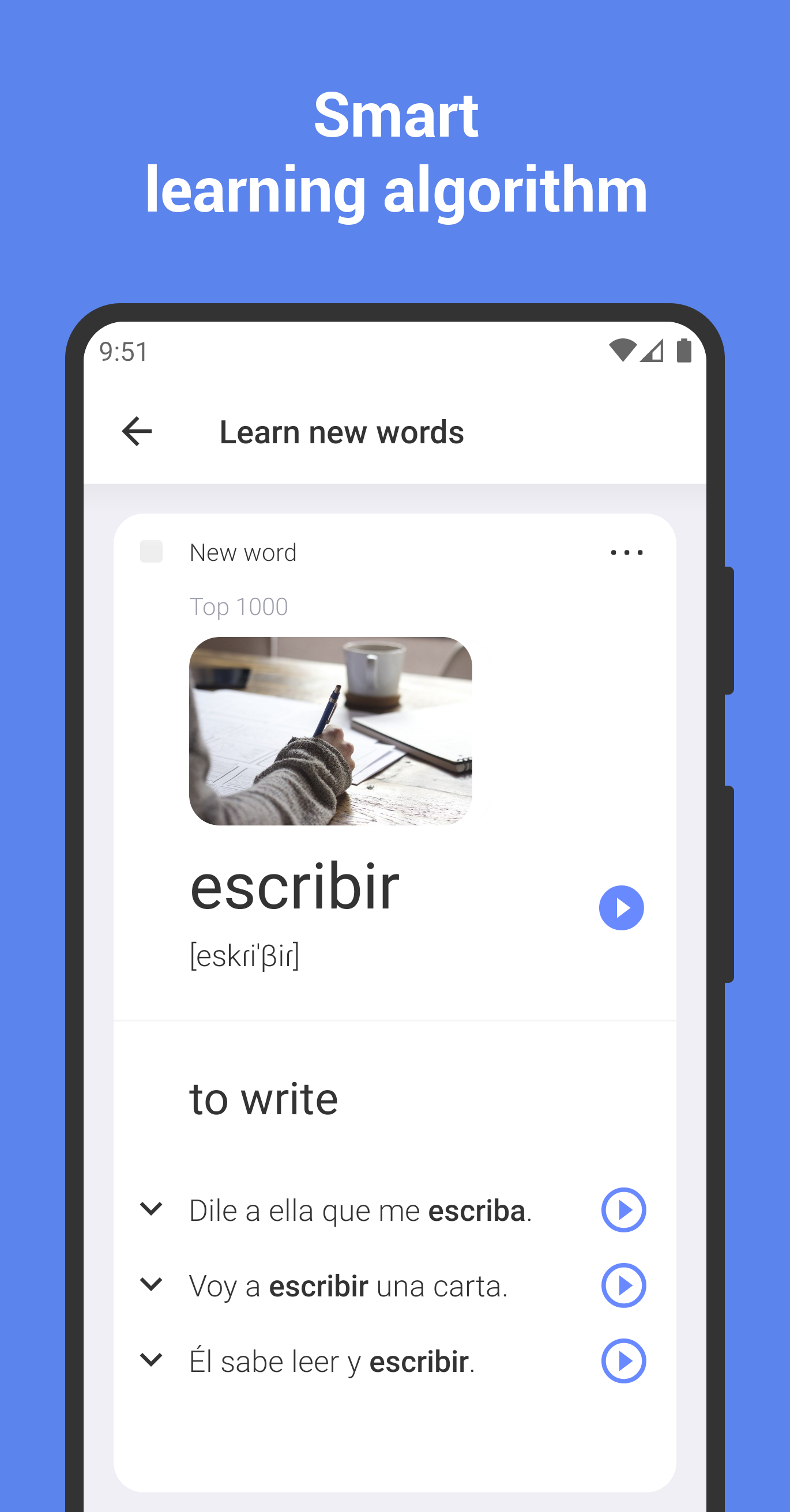 اسکرین شات 1 برنامه Learn Spanish with flashcards!