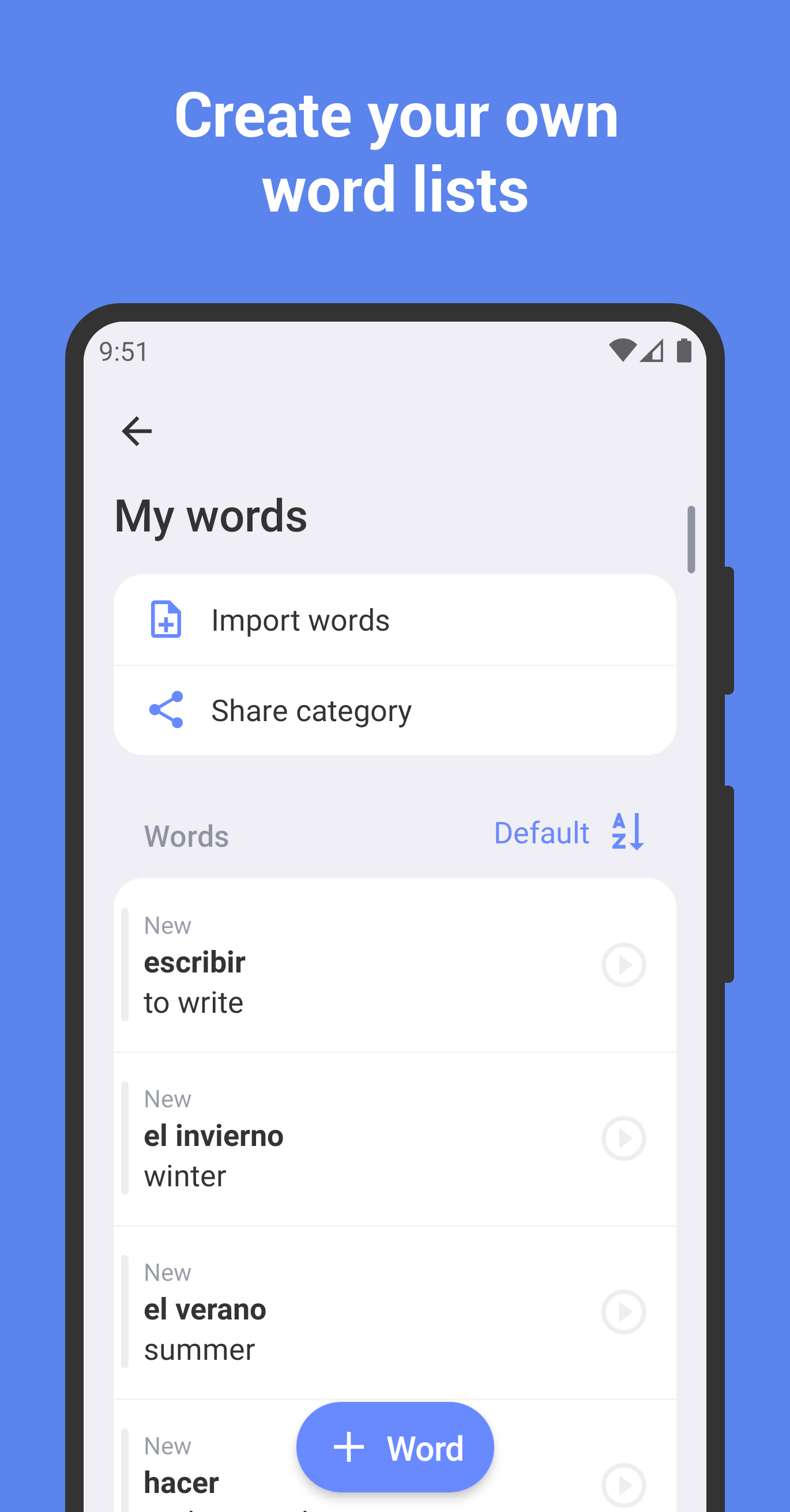 اسکرین شات 3 برنامه Learn Spanish with flashcards!