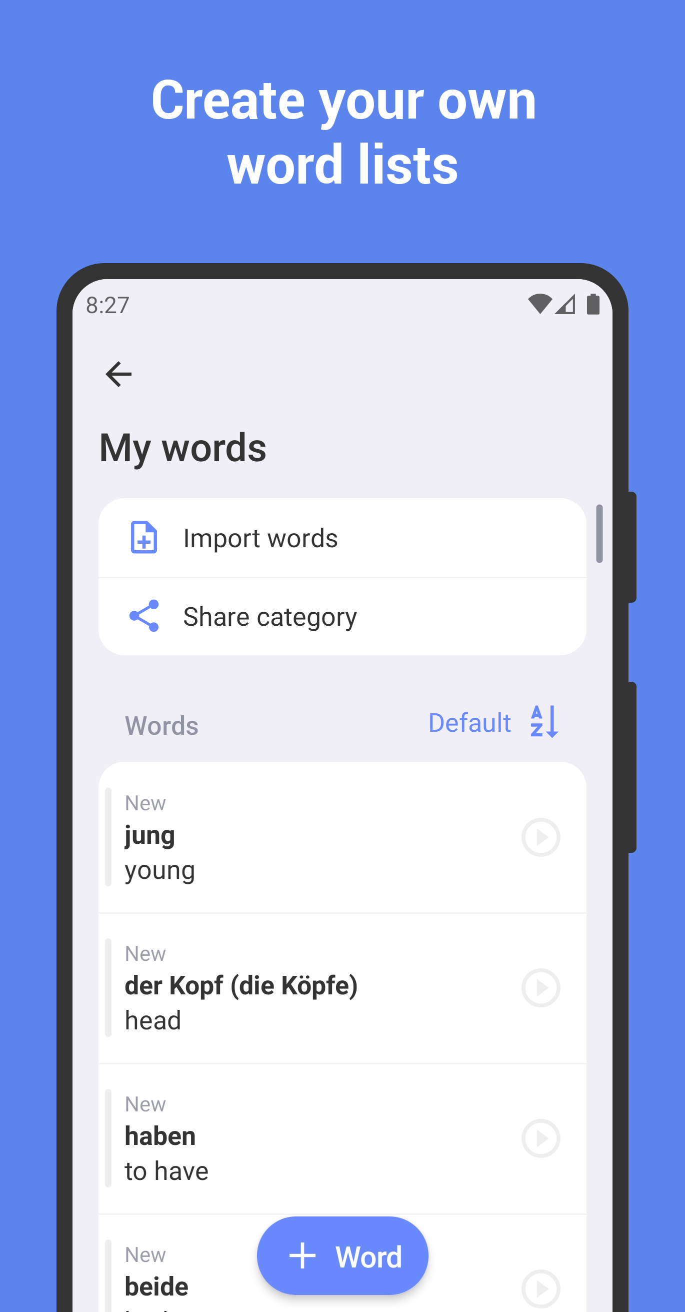 اسکرین شات 3 برنامه Learn German with flashcards!