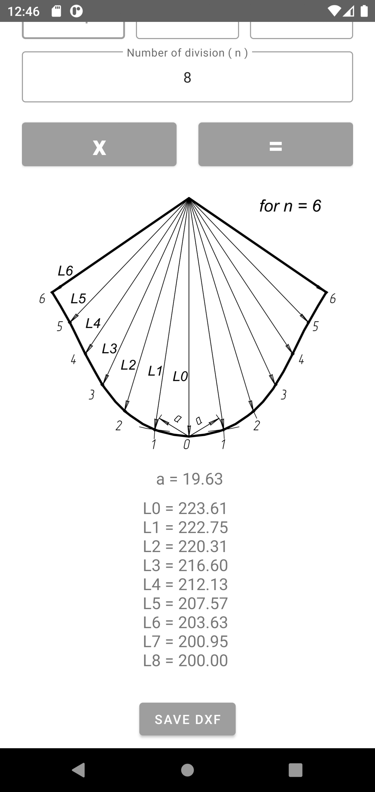 اسکرین شات 3 برنامه Flat pattern cone calculator