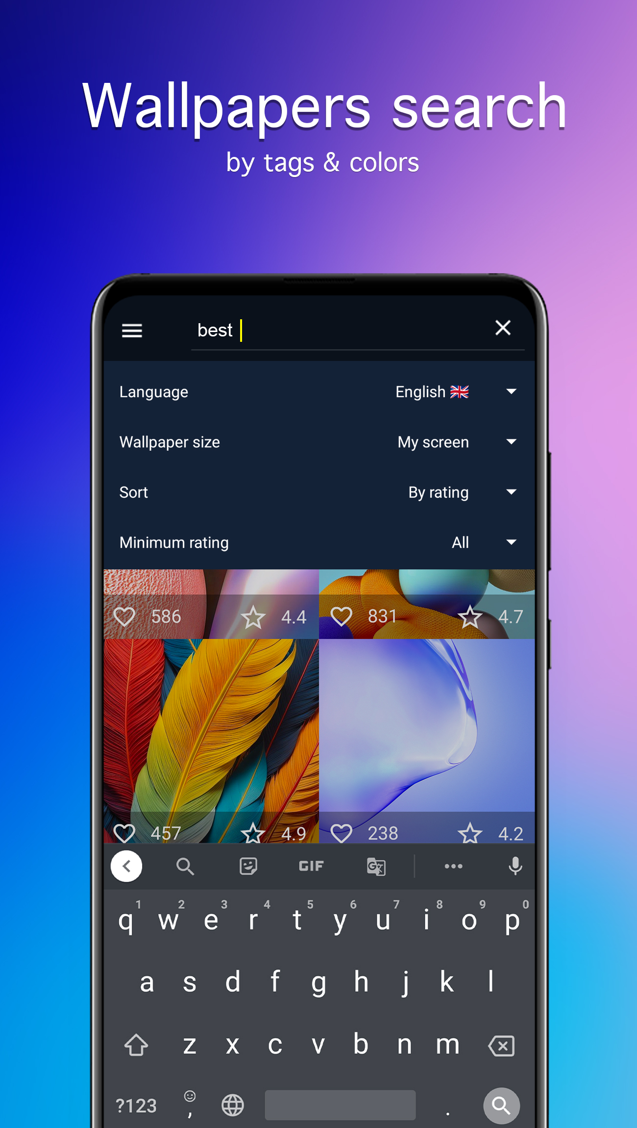 اسکرین شات 3 برنامه ⁦Wallpapers for Samsung⁩ 4K