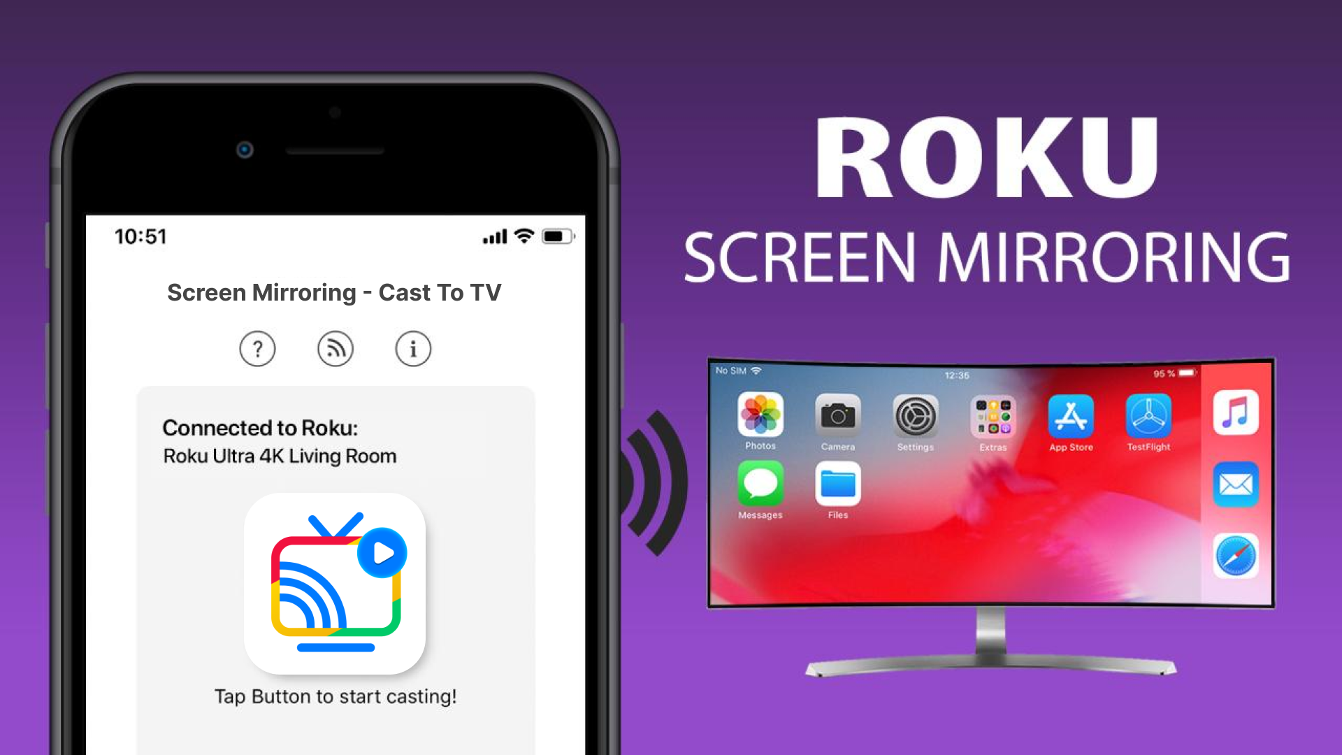 اسکرین شات 2 برنامه Cast To TV-Chromecast Roku Tv