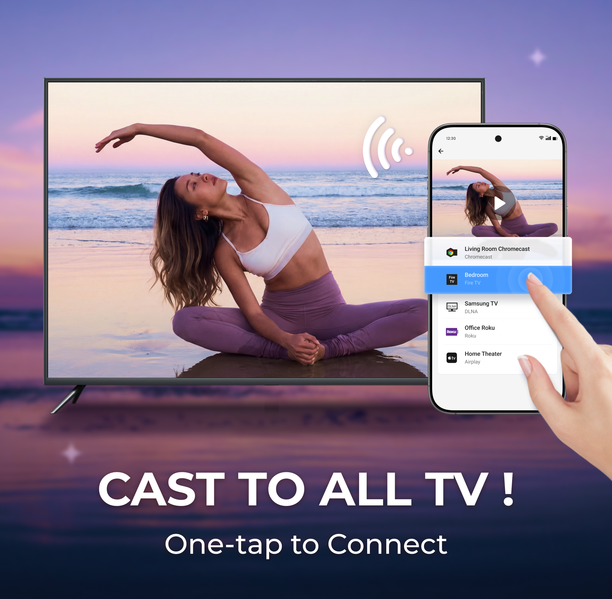 اسکرین شات 1 برنامه Cast to TV - Screen Mirroring
